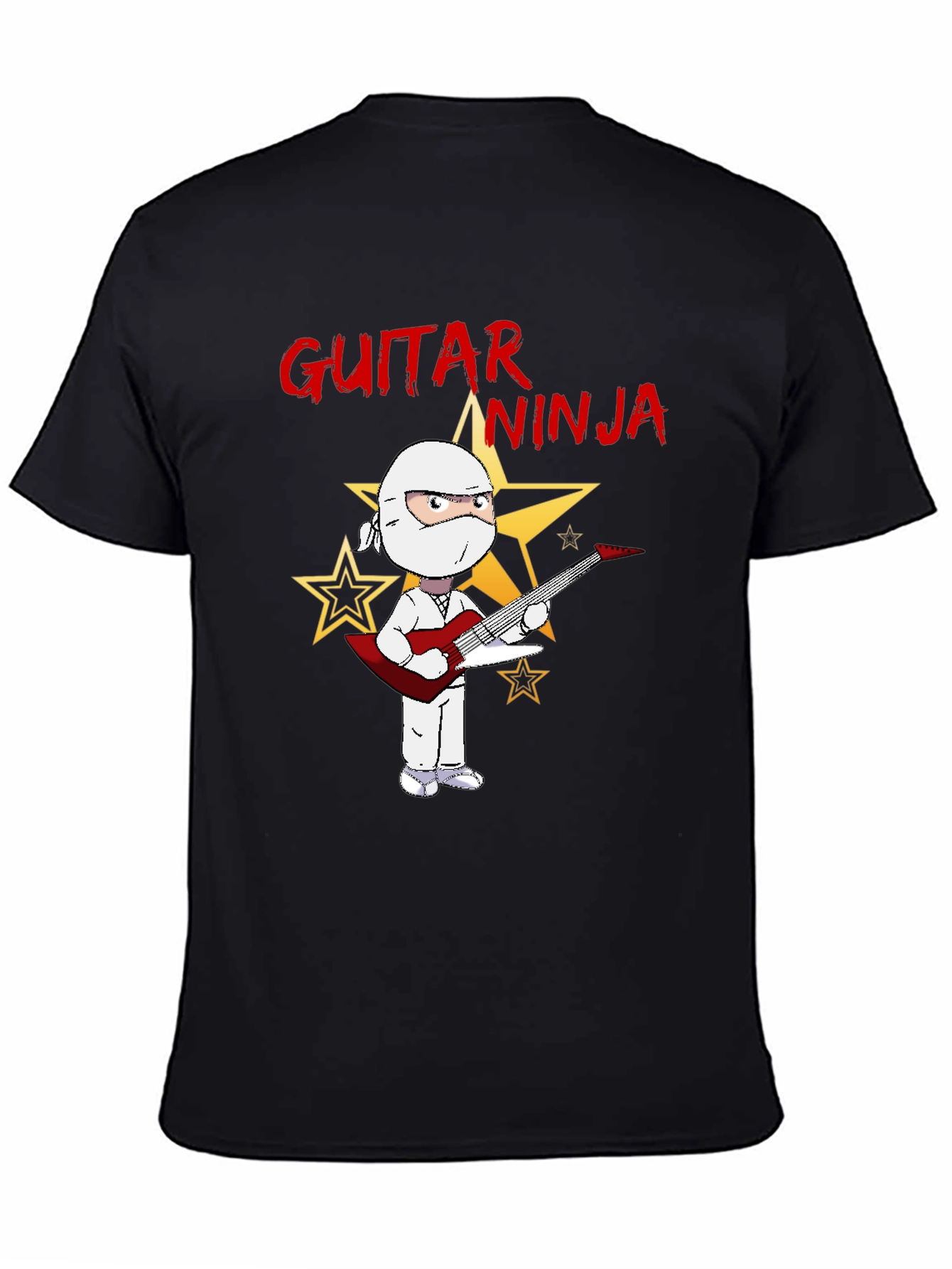 Black Guitar Ninja Graphic Tee view 4