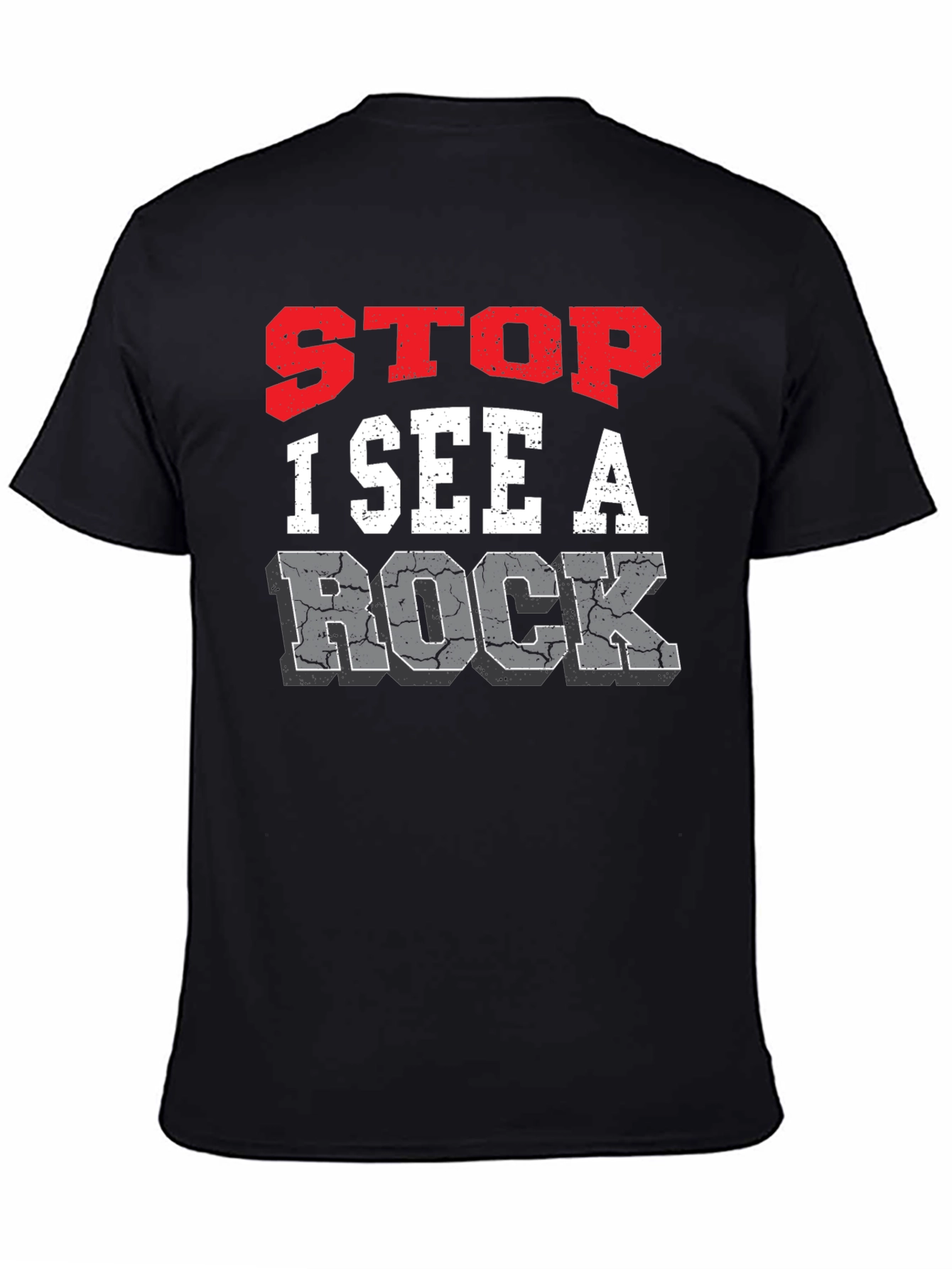 Black Stop I See A Rock Graphic Tee view 4