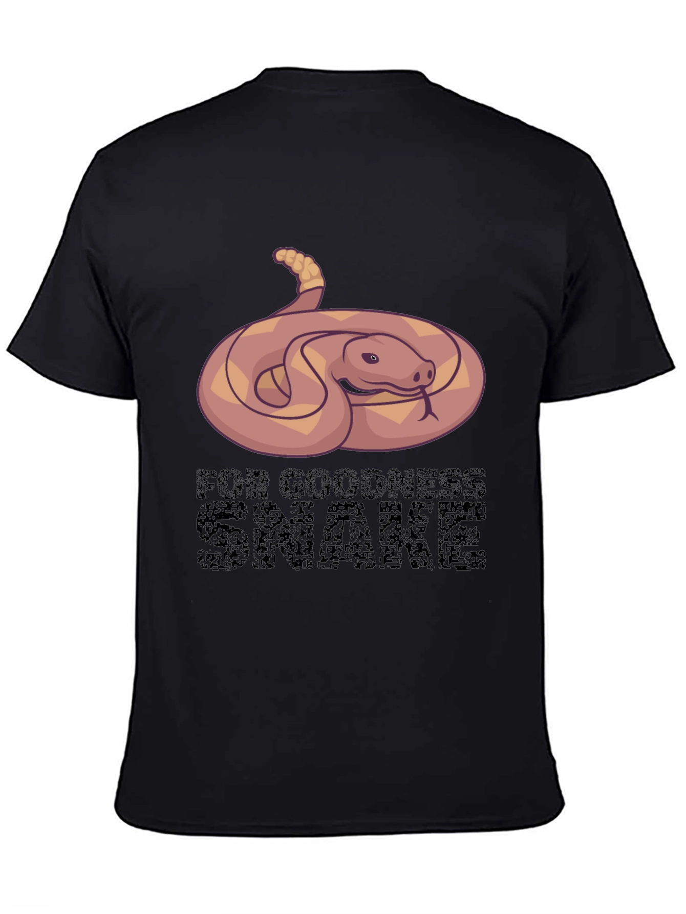 Black Funny Snake Graphic Tee - For Goodness Snake T-Shirt view 4