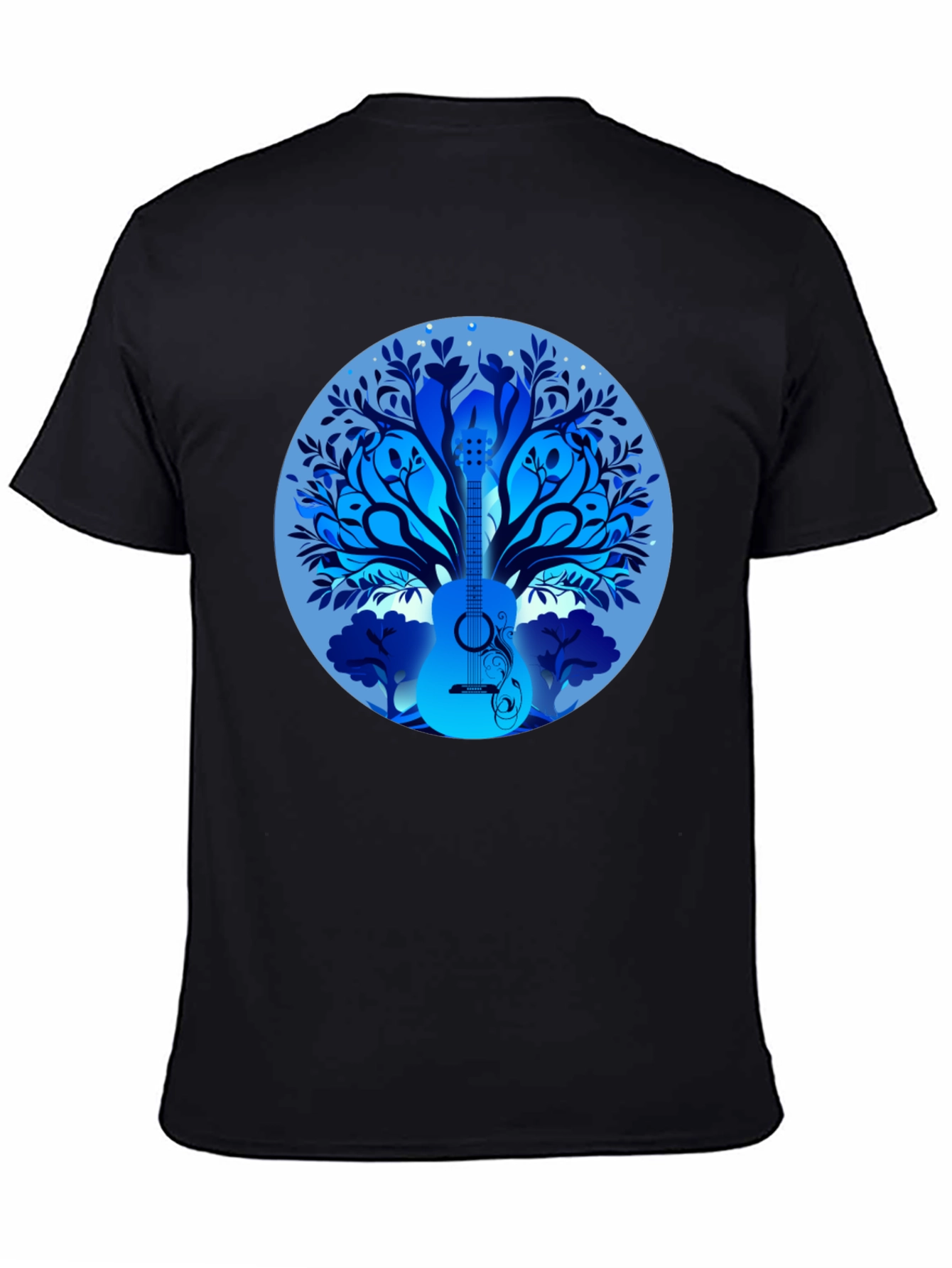 Black Guitar Tree T-Shirt - Music Lover Tee view 4
