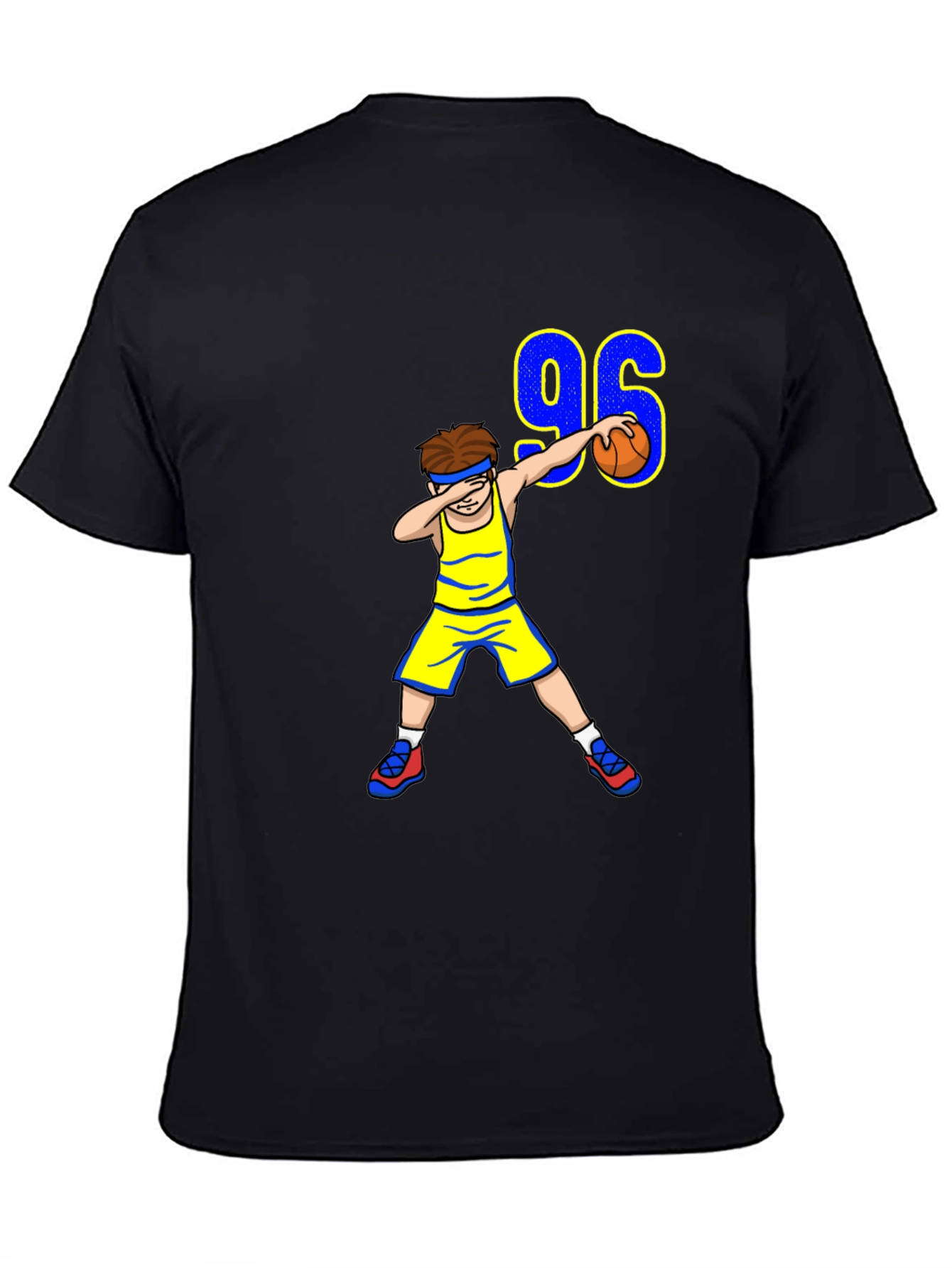 Black Dabbing Basketball Player 96 T-Shirt view 4