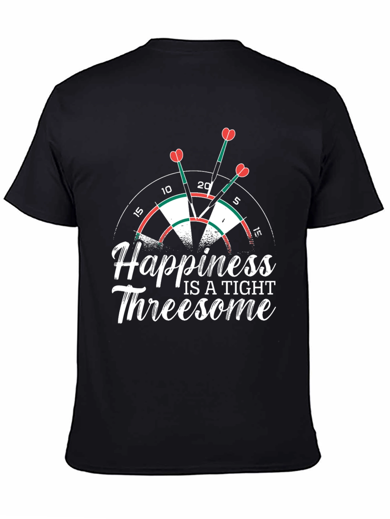 Black Happiness is a Tight Threesome Dart T-Shirt view 4