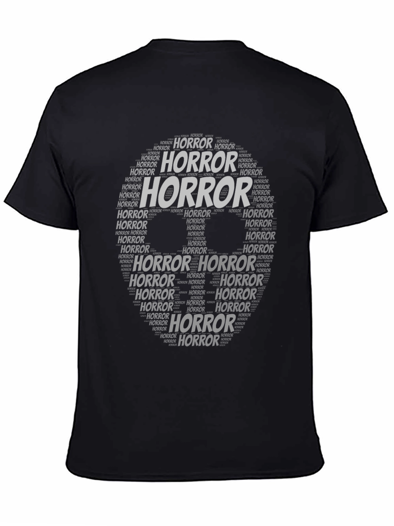 Black Horror Word Art T-Shirt view 4