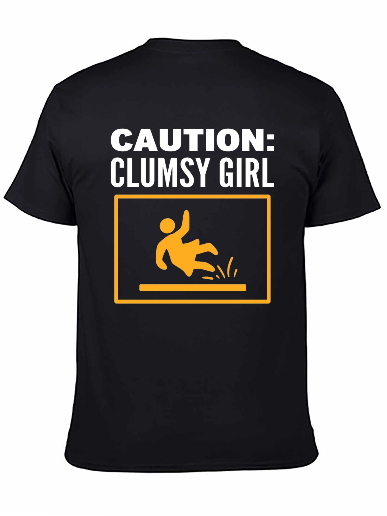 Black Caution: Clumsy Girl Graphic Tee - Unisex view 4