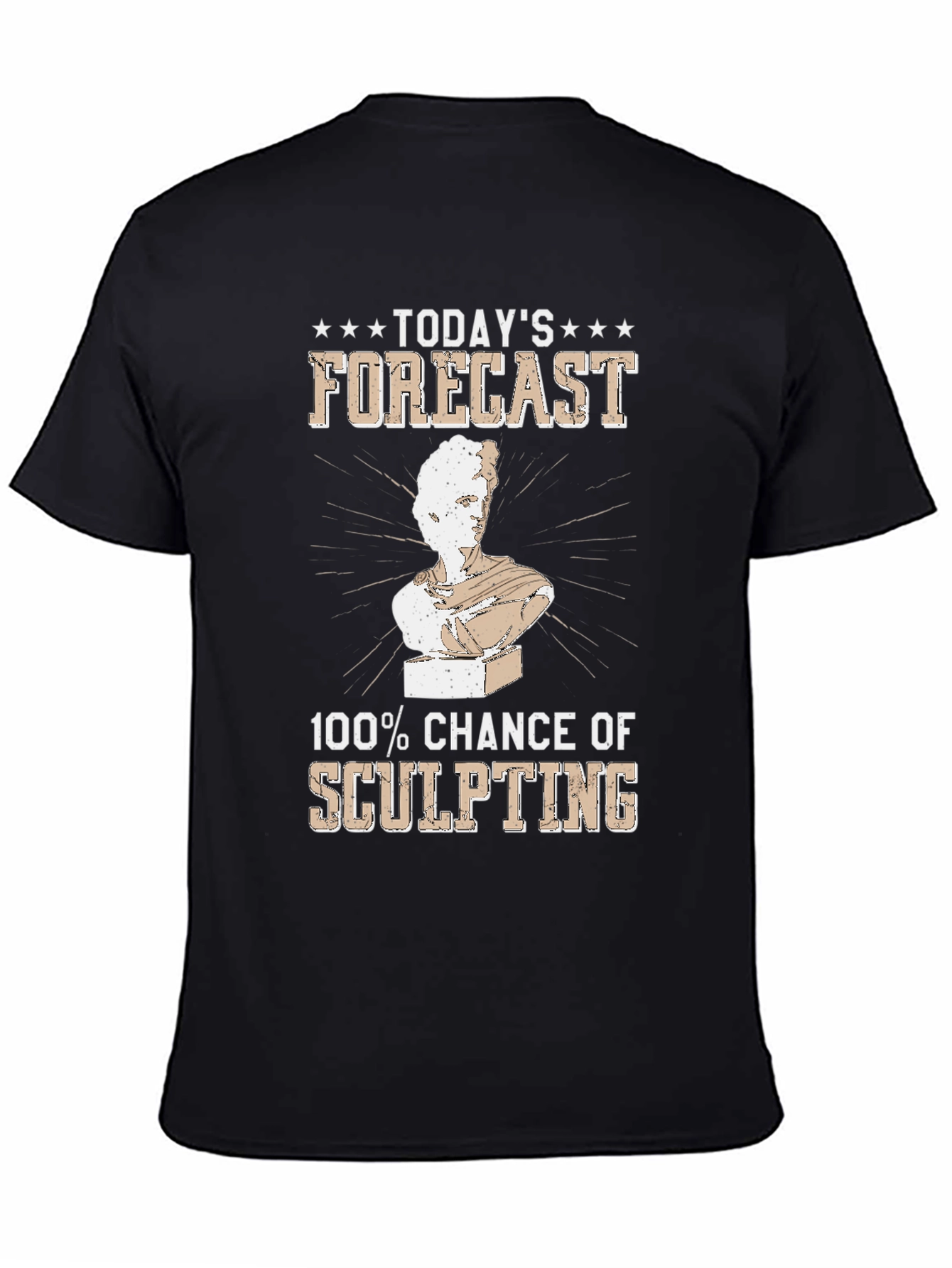 Black Sculpting Forecast T-Shirt - Chance of Art view 4