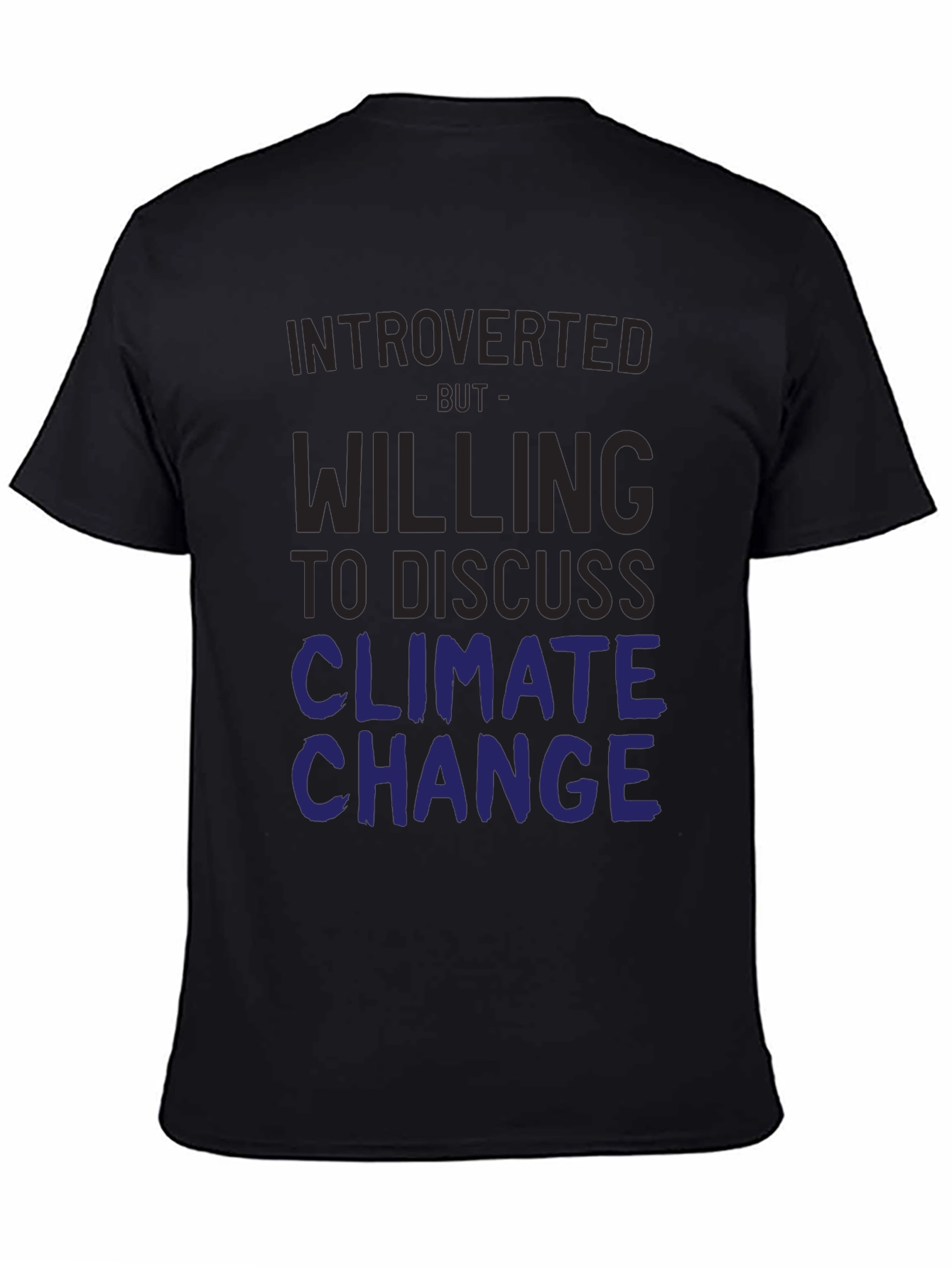 Black Introverted Climate Change T-Shirt view 4