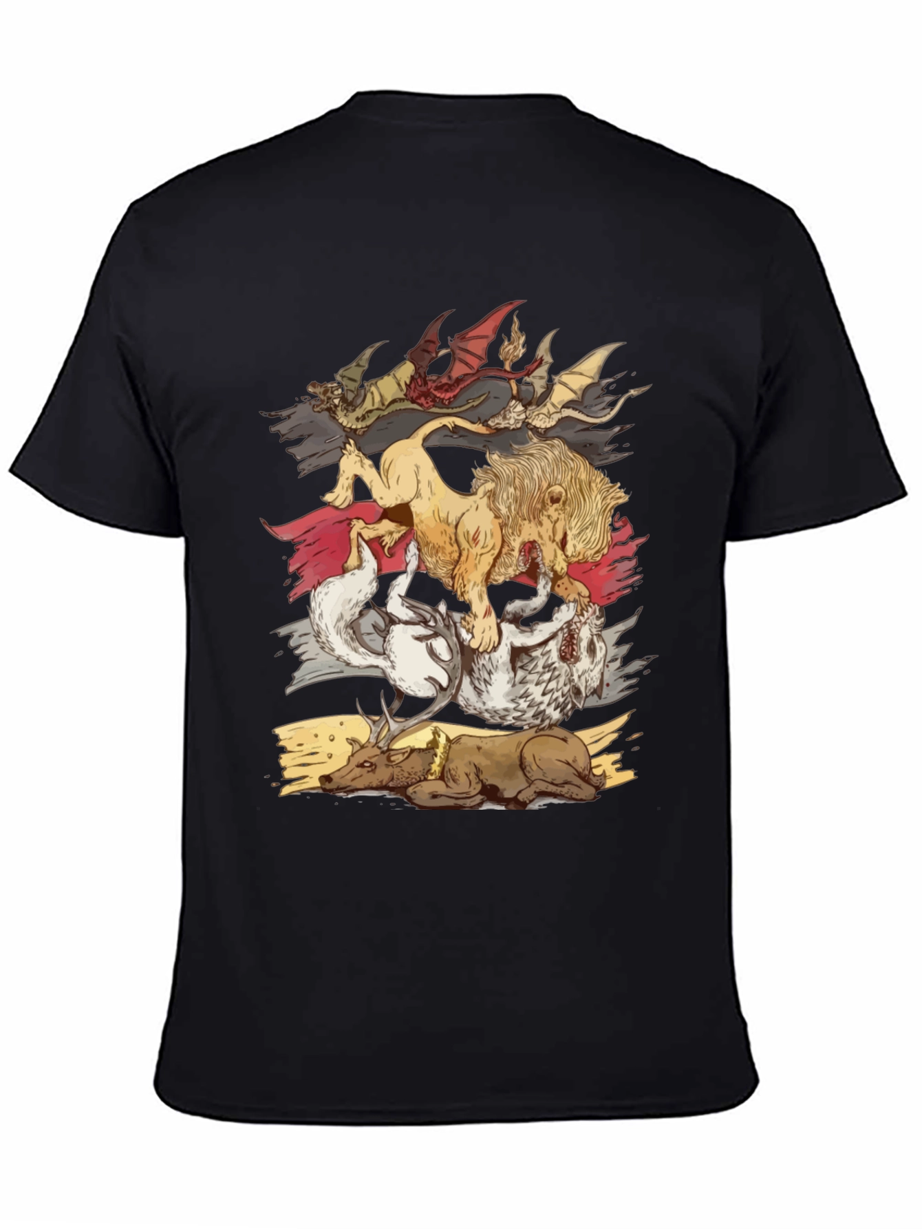 Black Fantasy House Sigil T-Shirt view 4