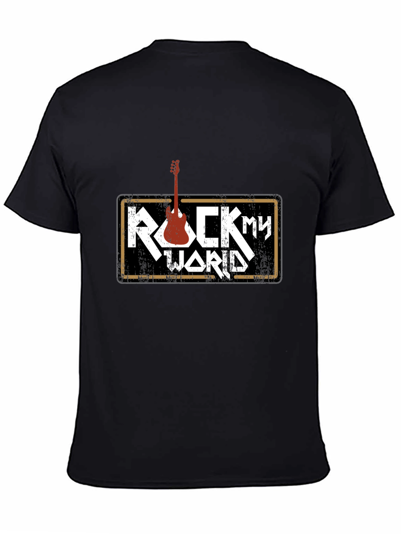 Black Rock My World Graphic Tee - Black Cotton T-Shirt view 4
