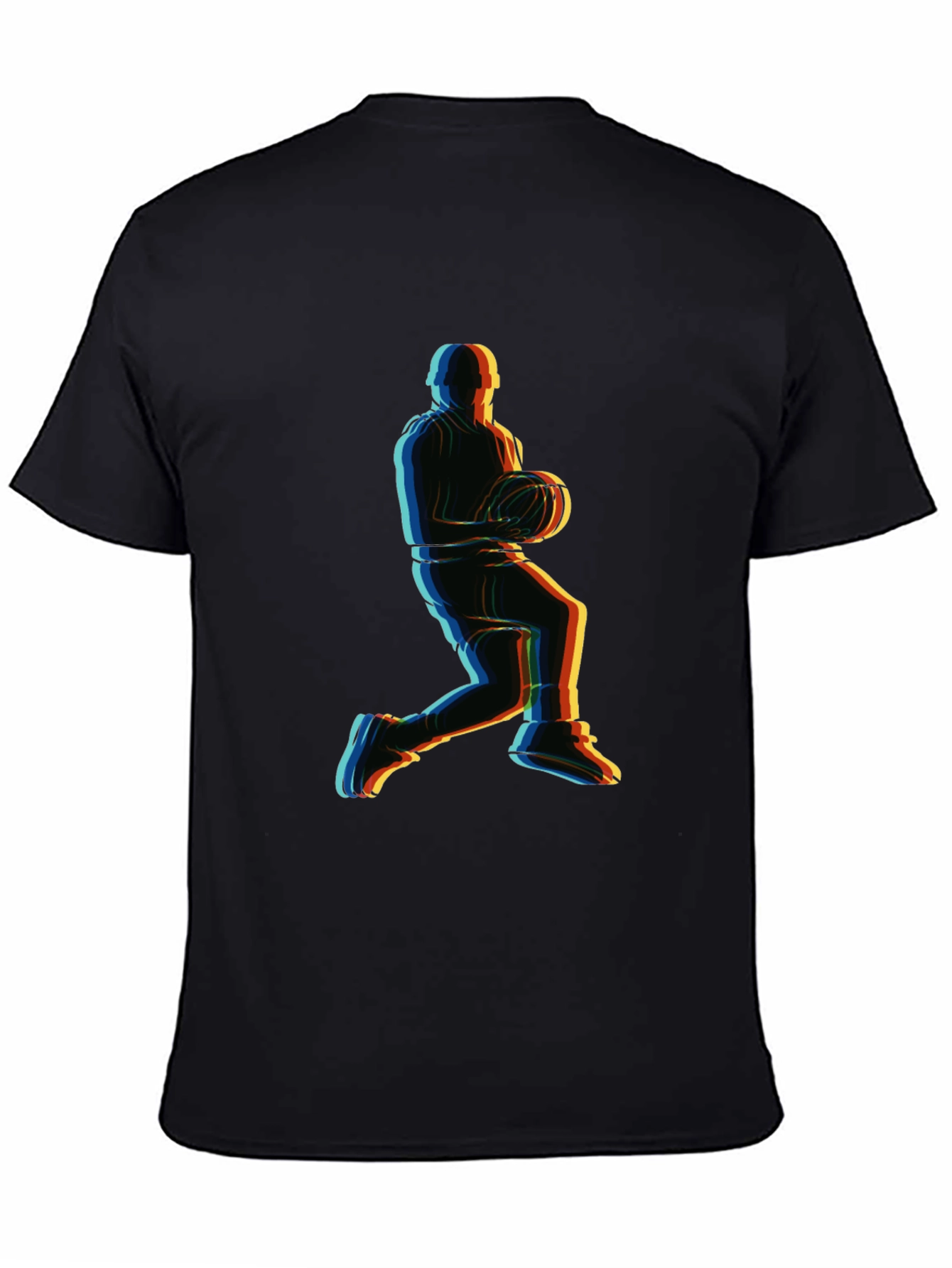 Black Basketball Player Graphic Tee - Retro Style view 4