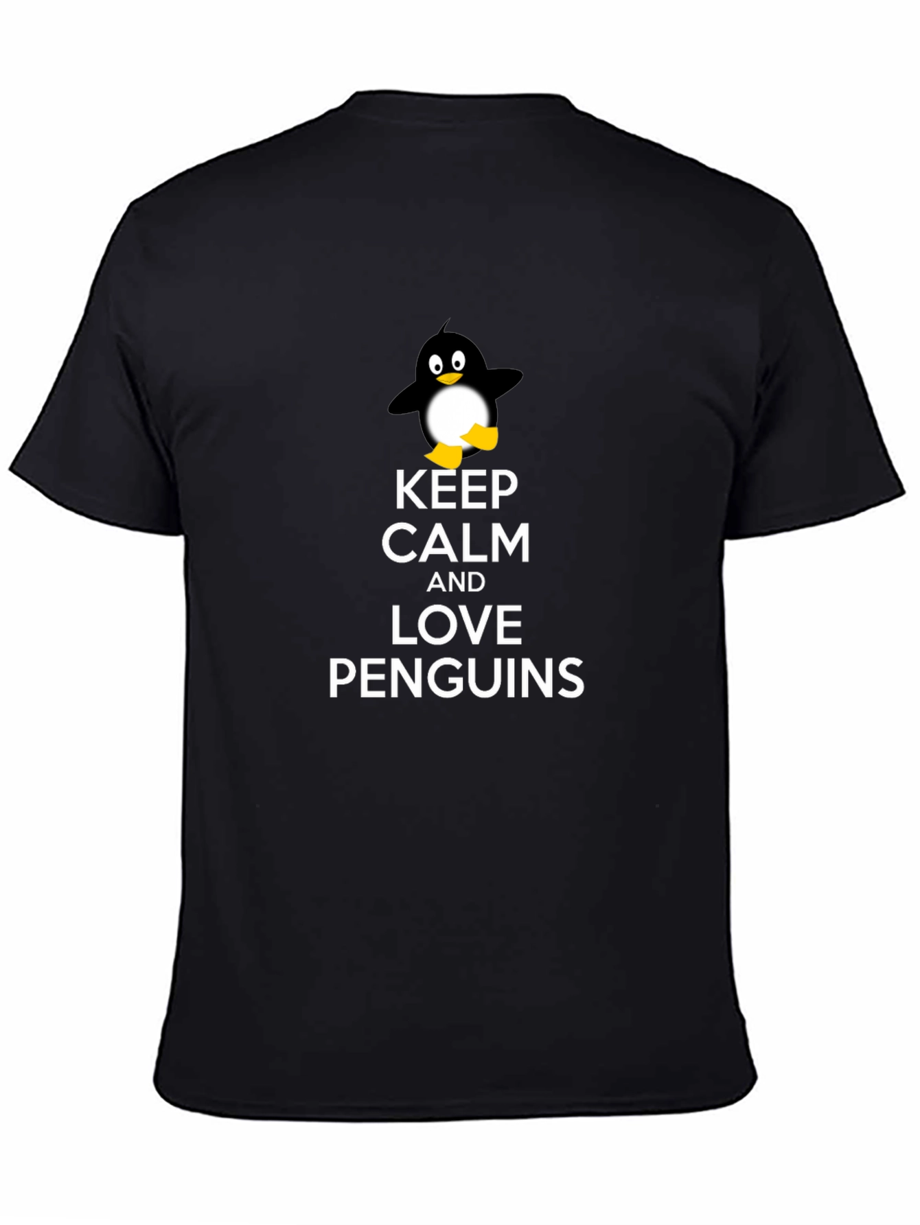 Black Keep Calm and Love Penguins T-Shirt view 4