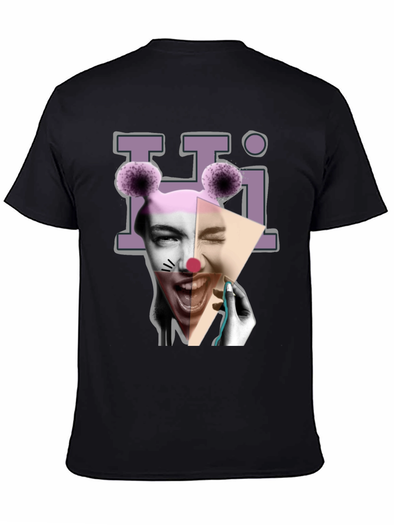 Black Clowncore Graphic Print Black T-Shirt view 4