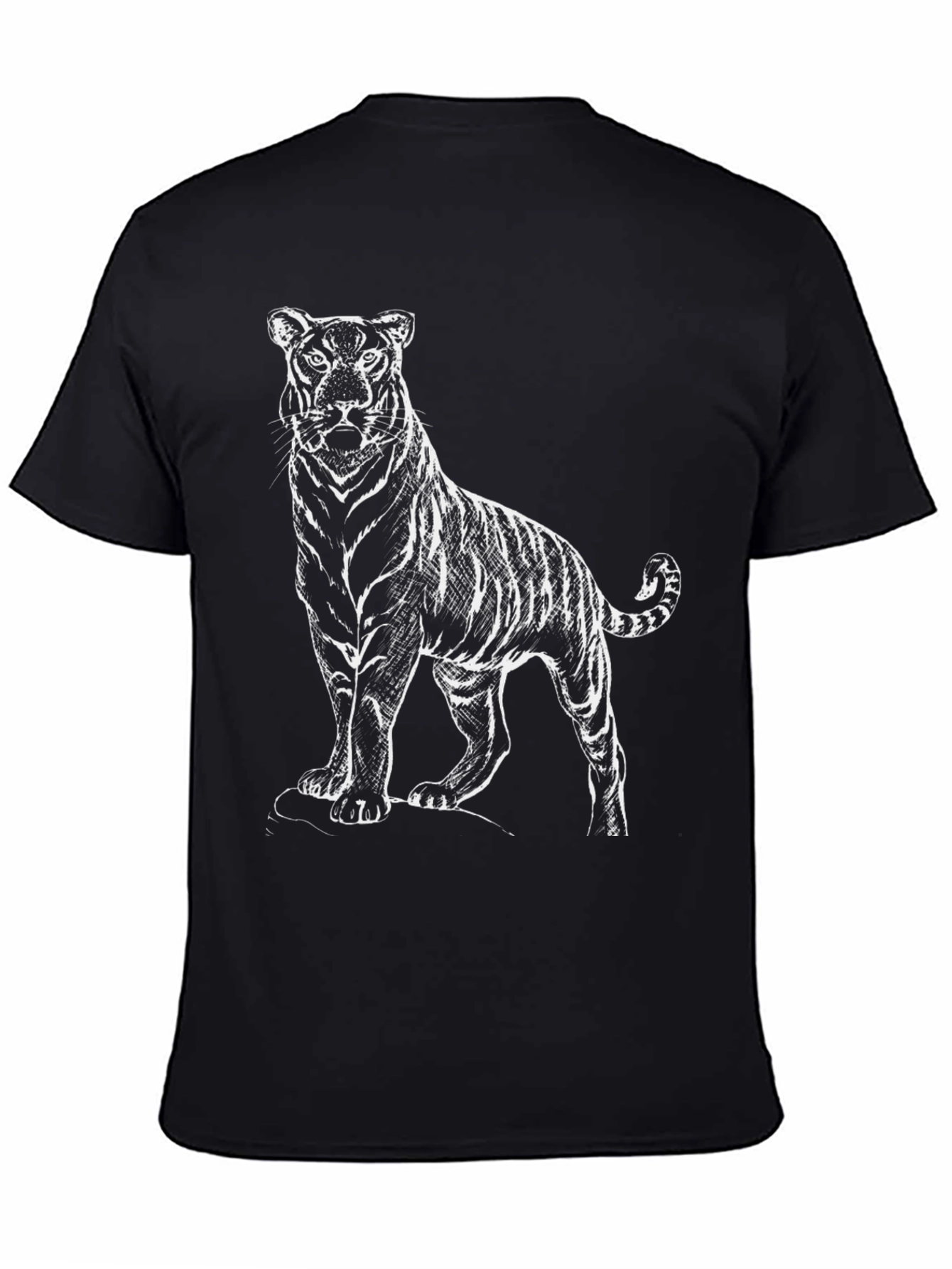 Black Tiger Graphic Black T-Shirt view 4
