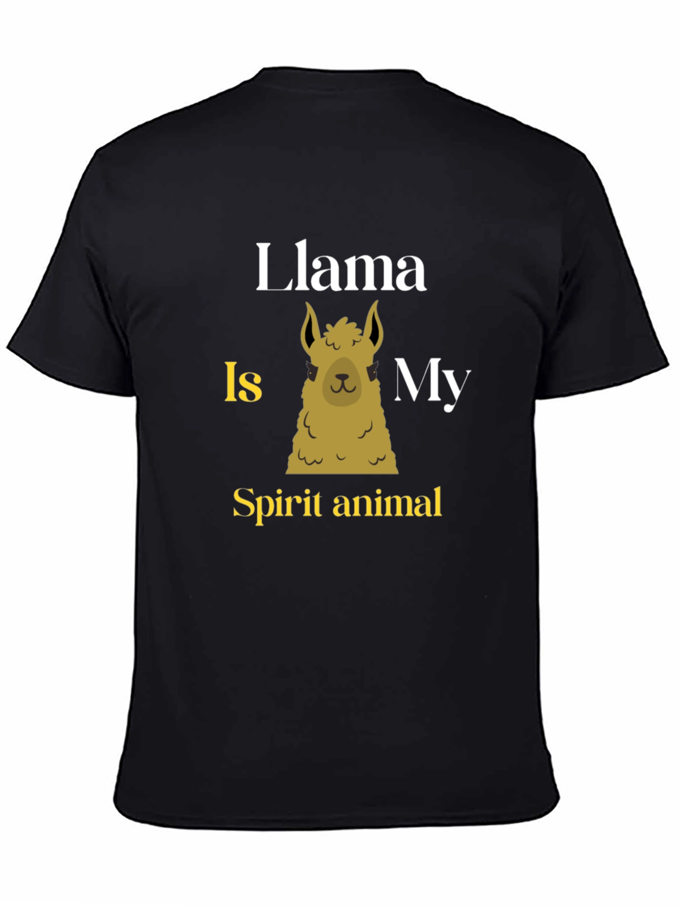 Black Llama Spirit Animal T-Shirt - Black Graphic Tee view 4