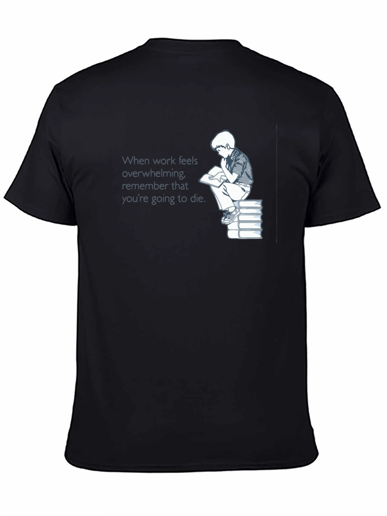 Black Mortality Reminder T-Shirt - Dark Humor Tee view 4