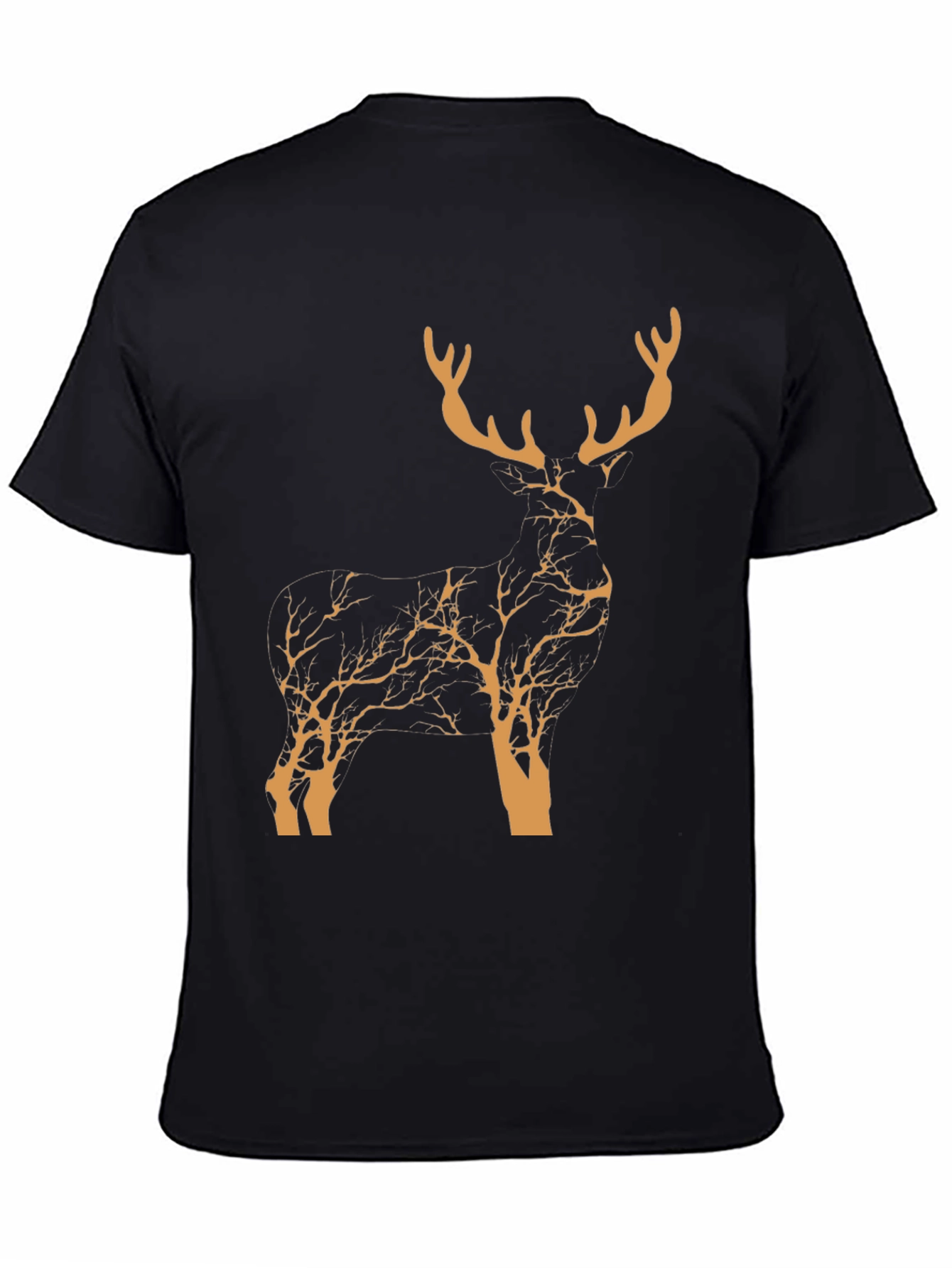 Black Stylish Deer Silhouette Graphic T-Shirt - Nature Inspired Design view 4