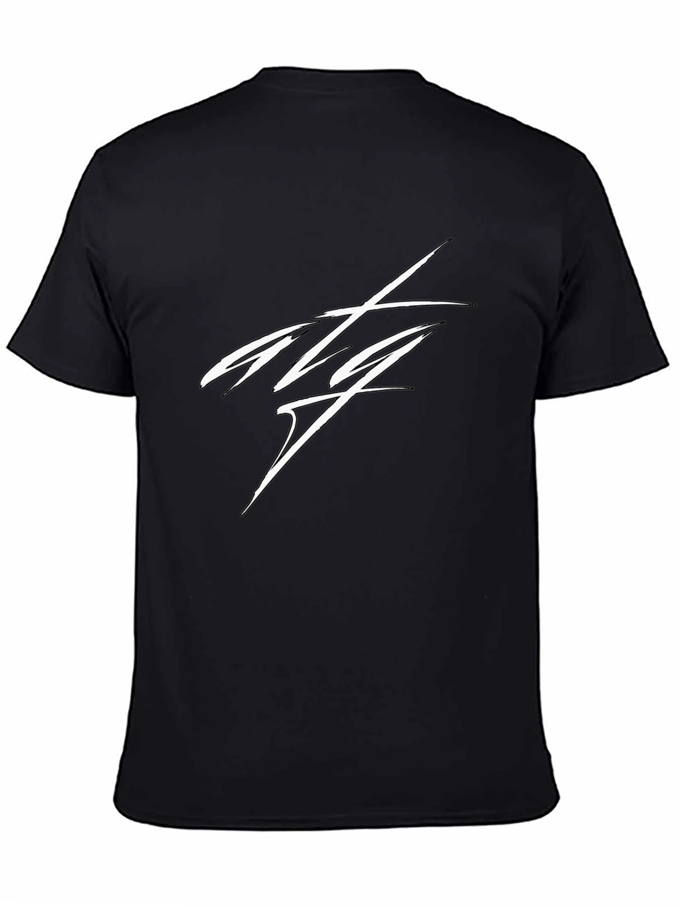 Black Modern Graphic T-Shirt - Black Cotton Blend view 4