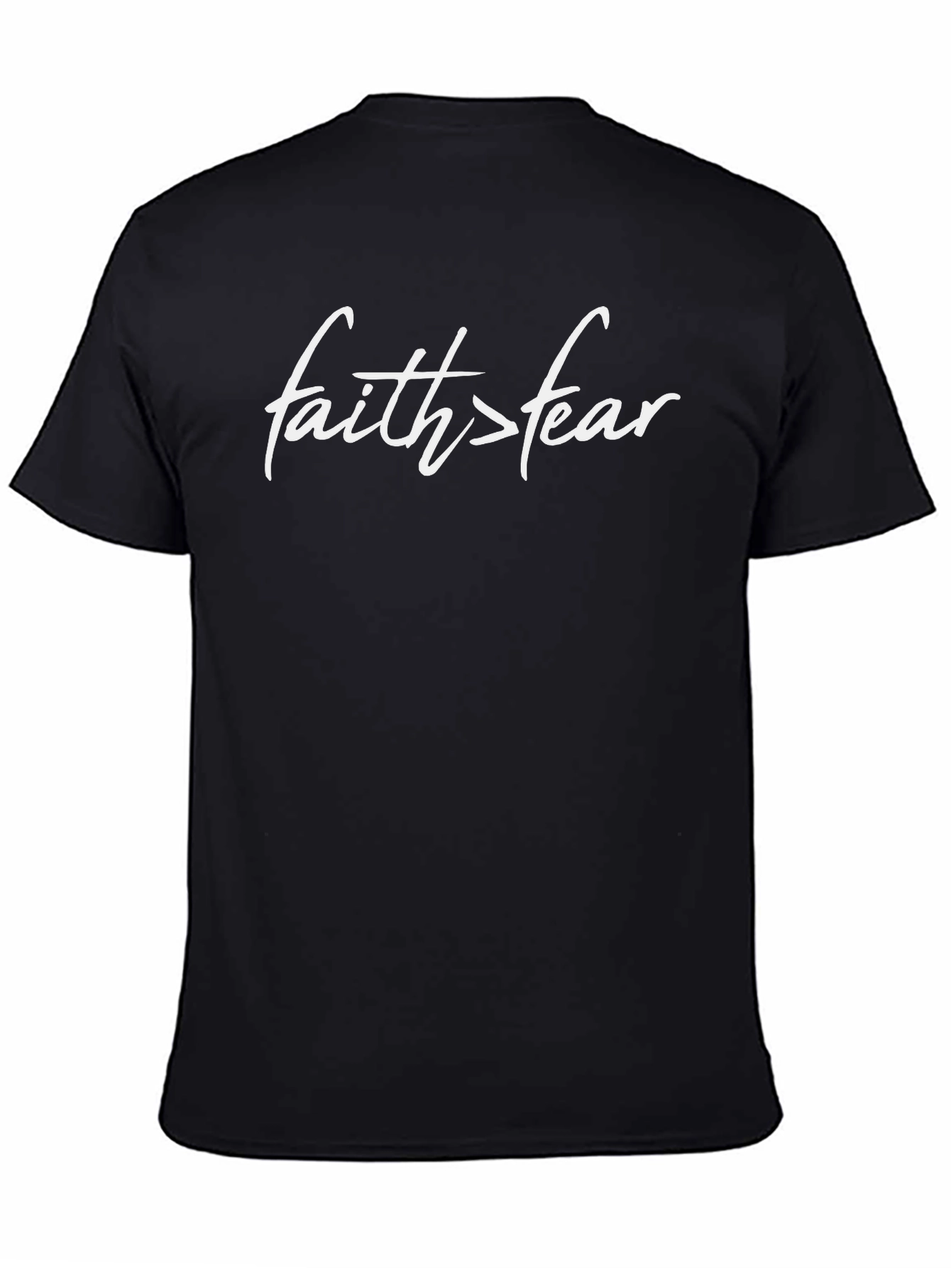 Black Faith Over Fear T-Shirt - Black view 4