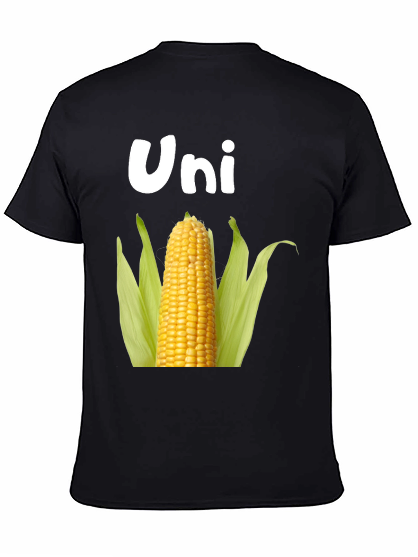 Black Uni Corn T-Shirt - Novelty Food Pun Tee view 4
