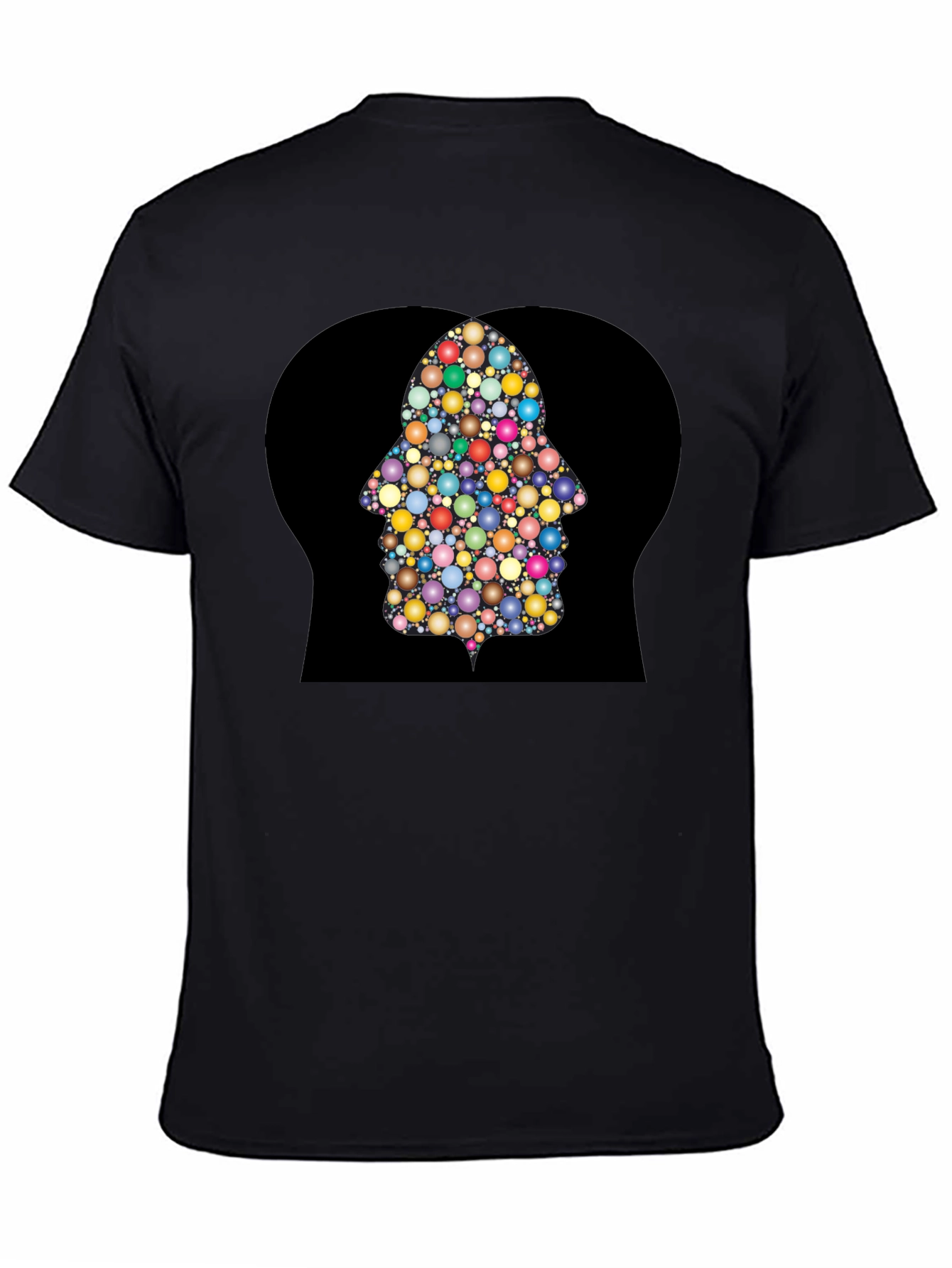 Black Bubble Hamsa Hand Graphic Tee - Black view 4