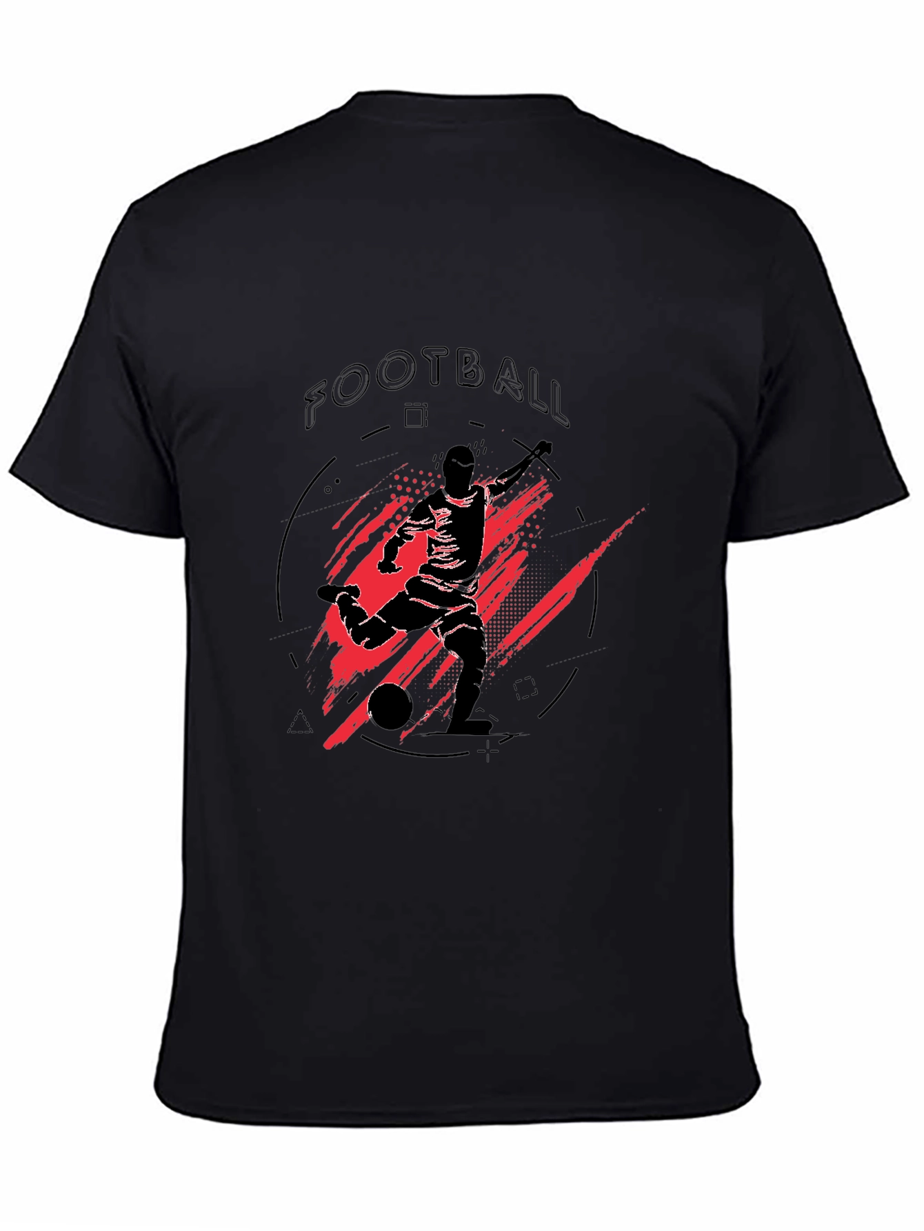 Black Football Graphic Tee - Black Sports T-Shirt view 4