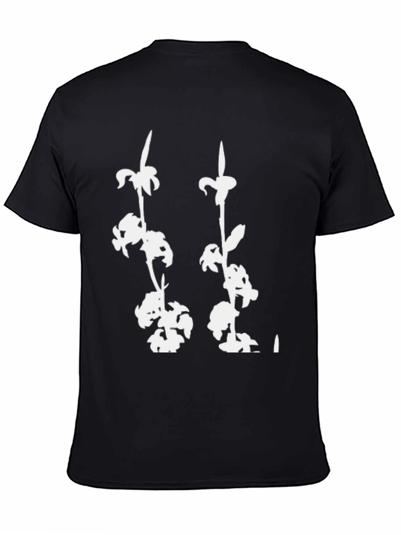 Black Floral Graphic Print Black T-Shirt view 4