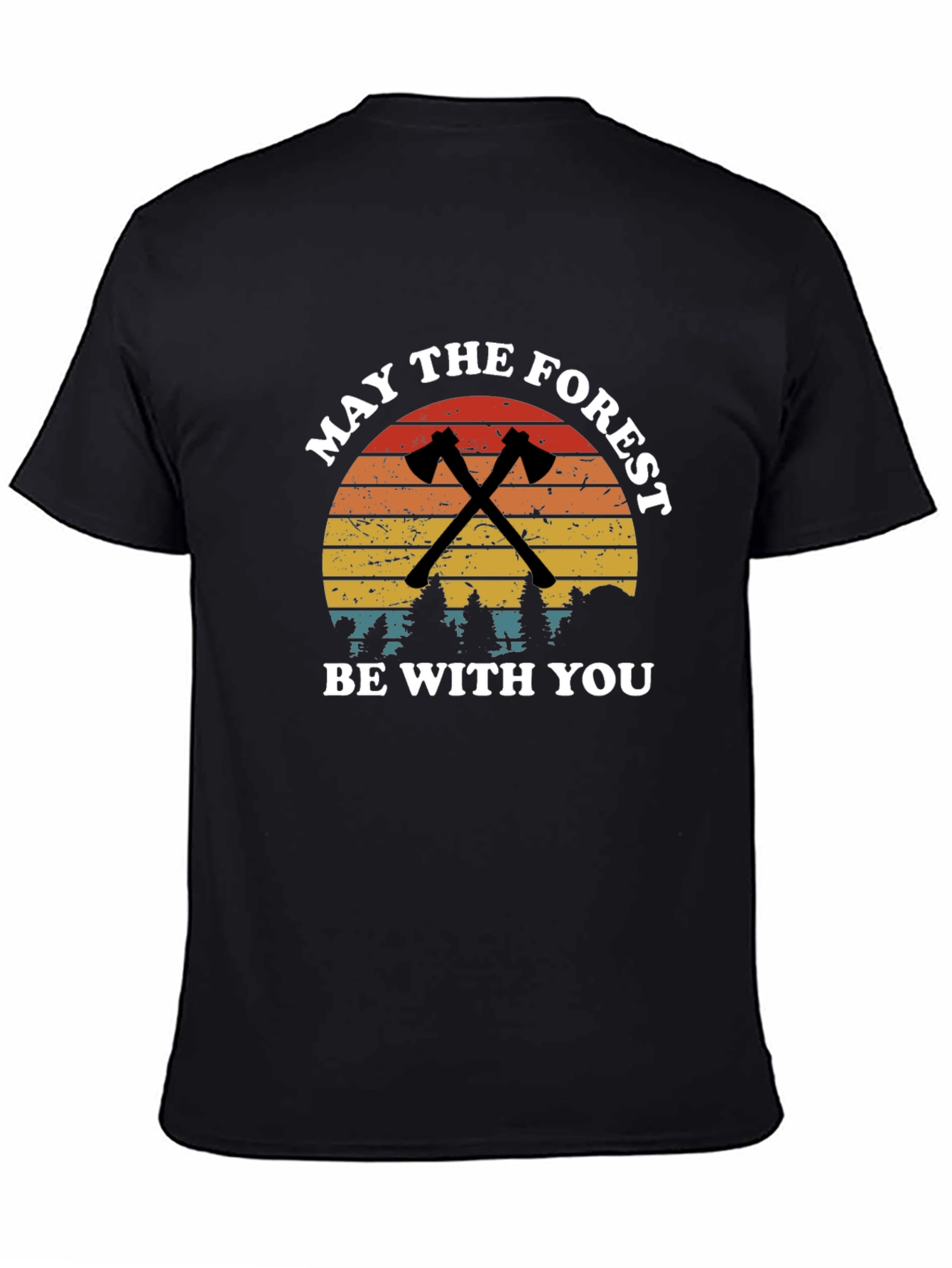 Black May the Forest Be With You Black T-Shirt view 4