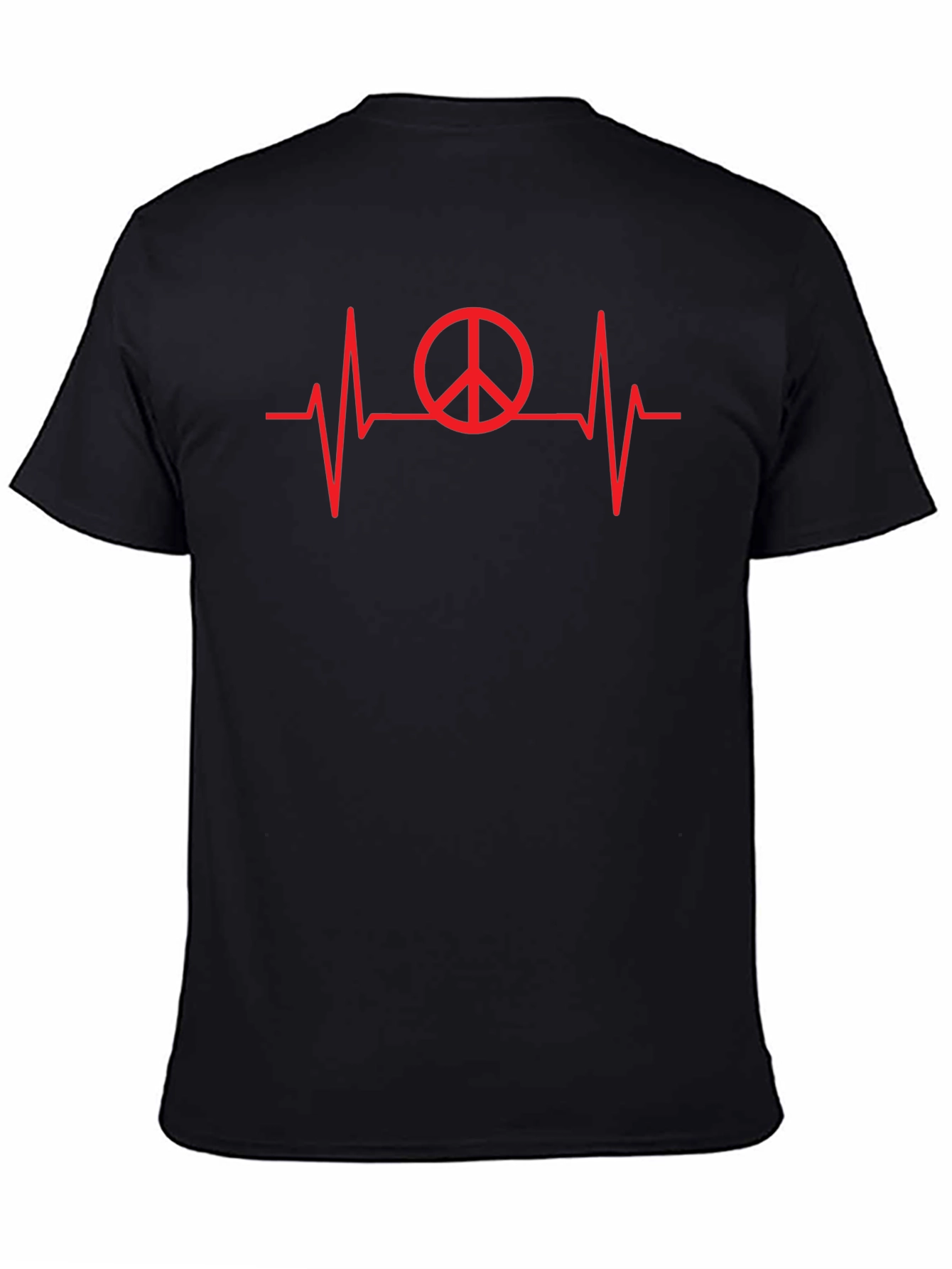 Black Peace Heartbeat T-Shirt - Stylish Graphic Tee view 4