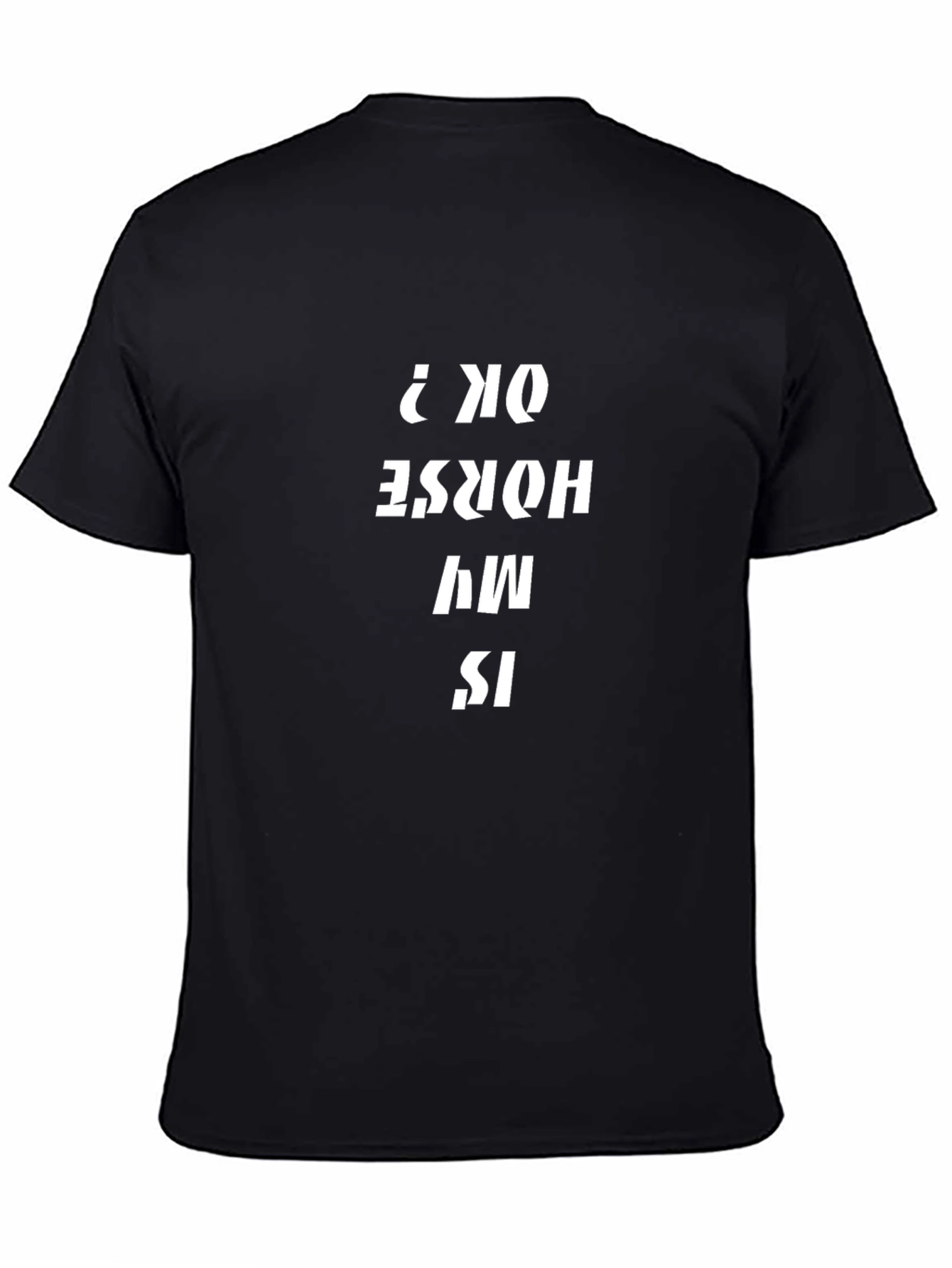 Black Is My Horse Ok? Black Graphic Tee view 4