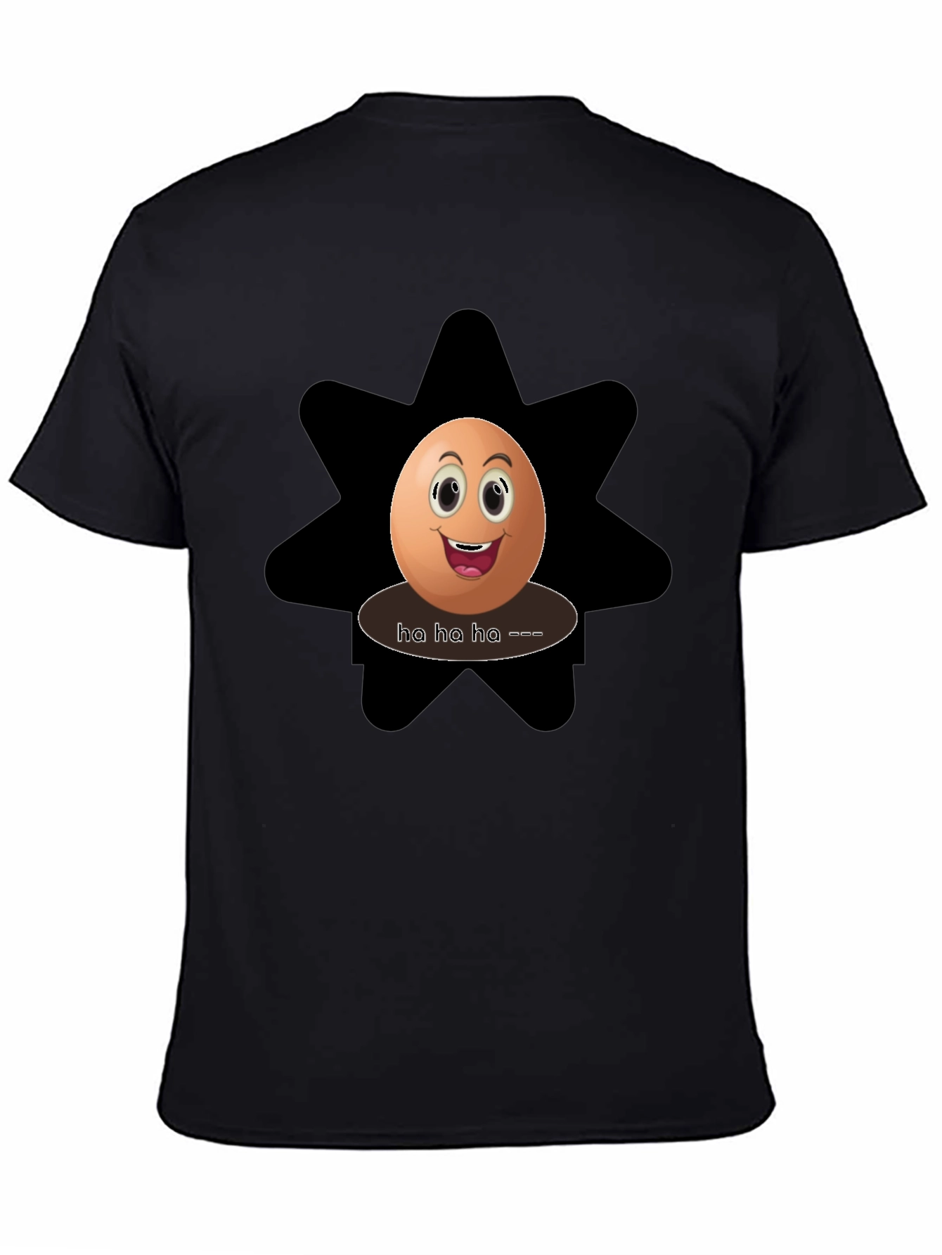 Black Funny Egg Graphic Tee - Black Cotton T-Shirt view 4