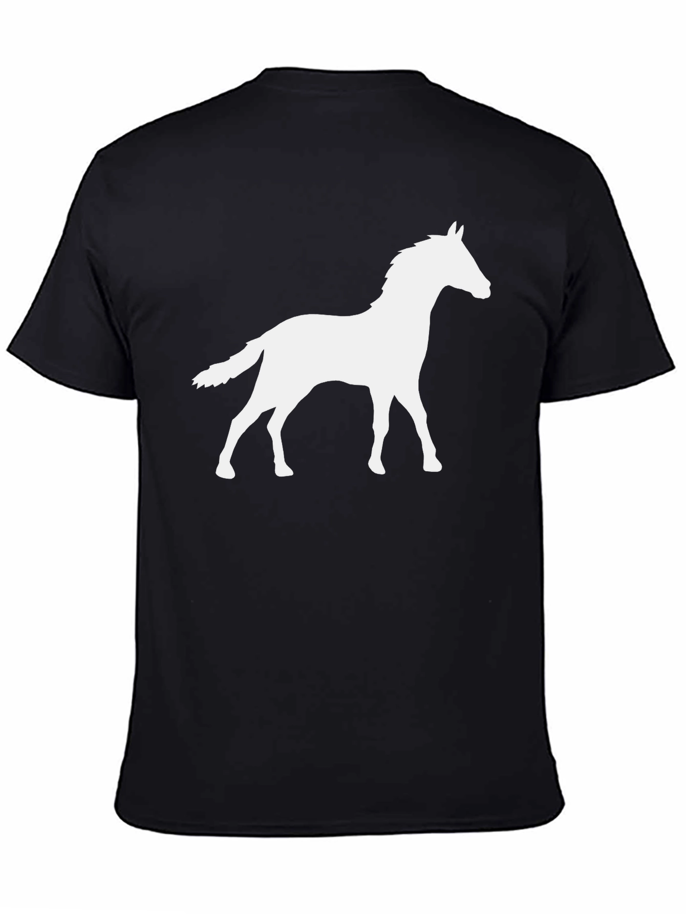 Black Horse Silhouette Black T-Shirt view 4