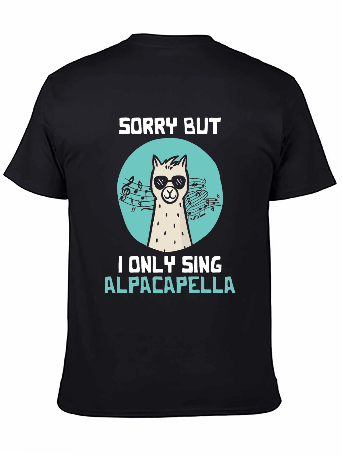 Black Alpaca-pella T-Shirt: Funny Music Lover Tee view 4