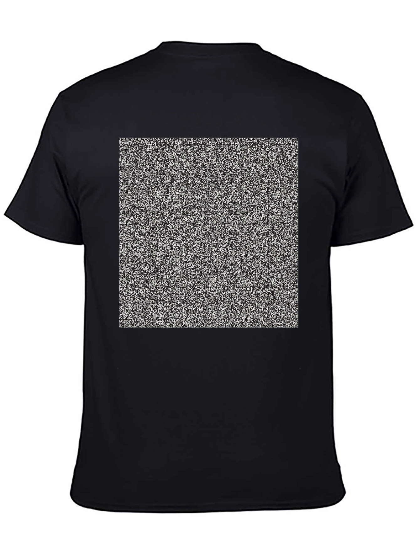 Black Static Noise Pattern Tee - Classic Fit Black T-Shirt view 4