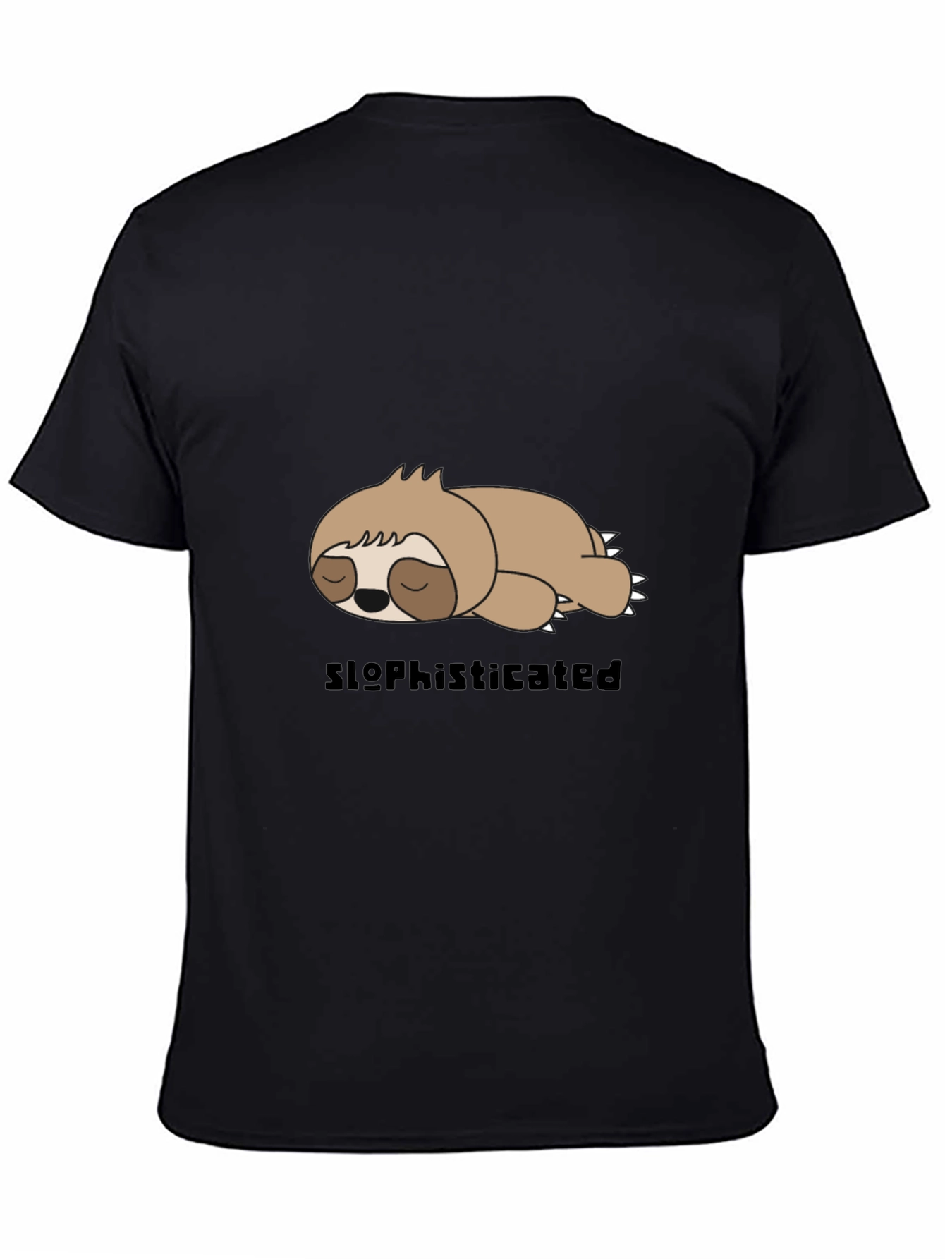 Black Sloth Sophisticated Graphic T-Shirt view 4