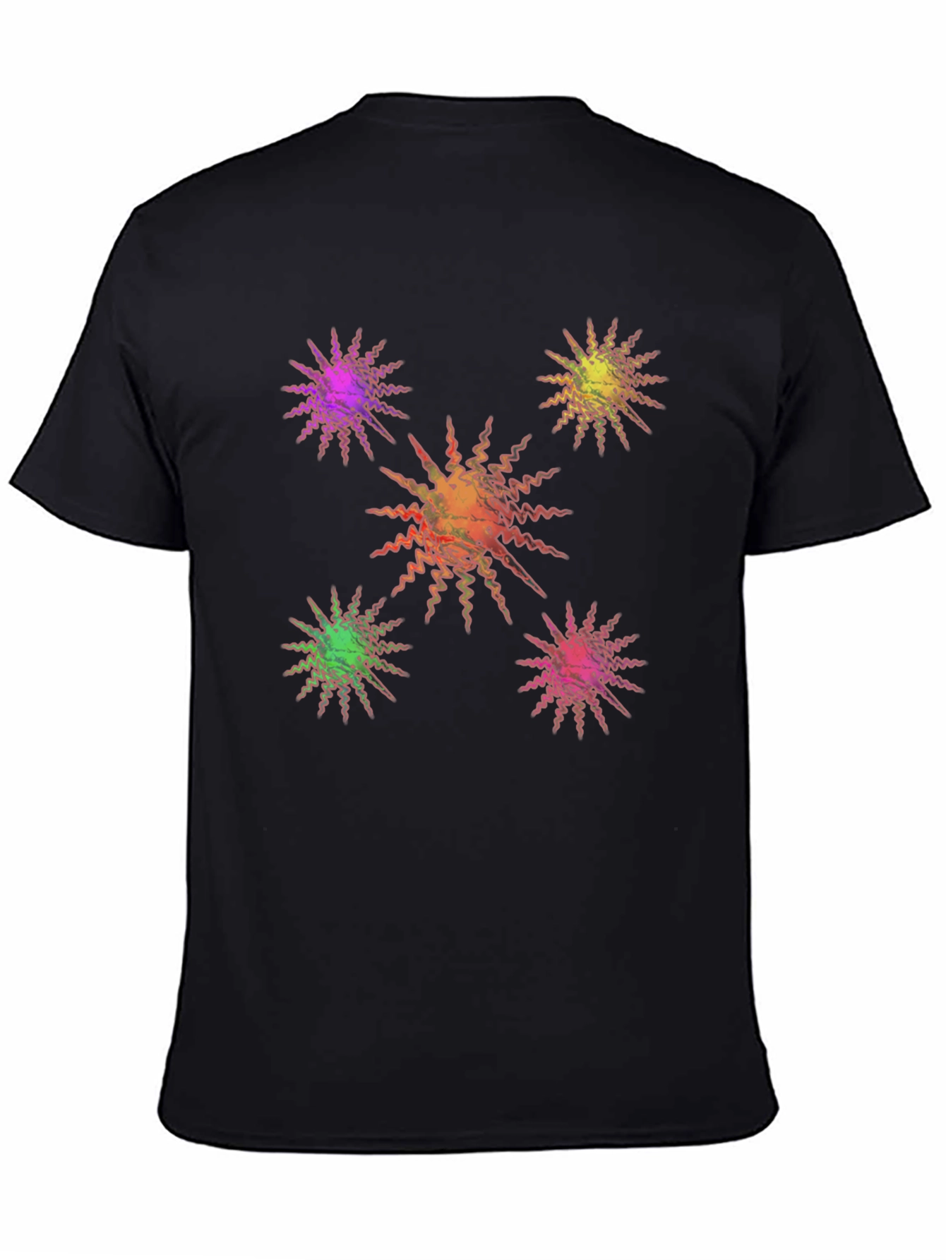 Black Starburst Graphic Print Black T-Shirt view 4