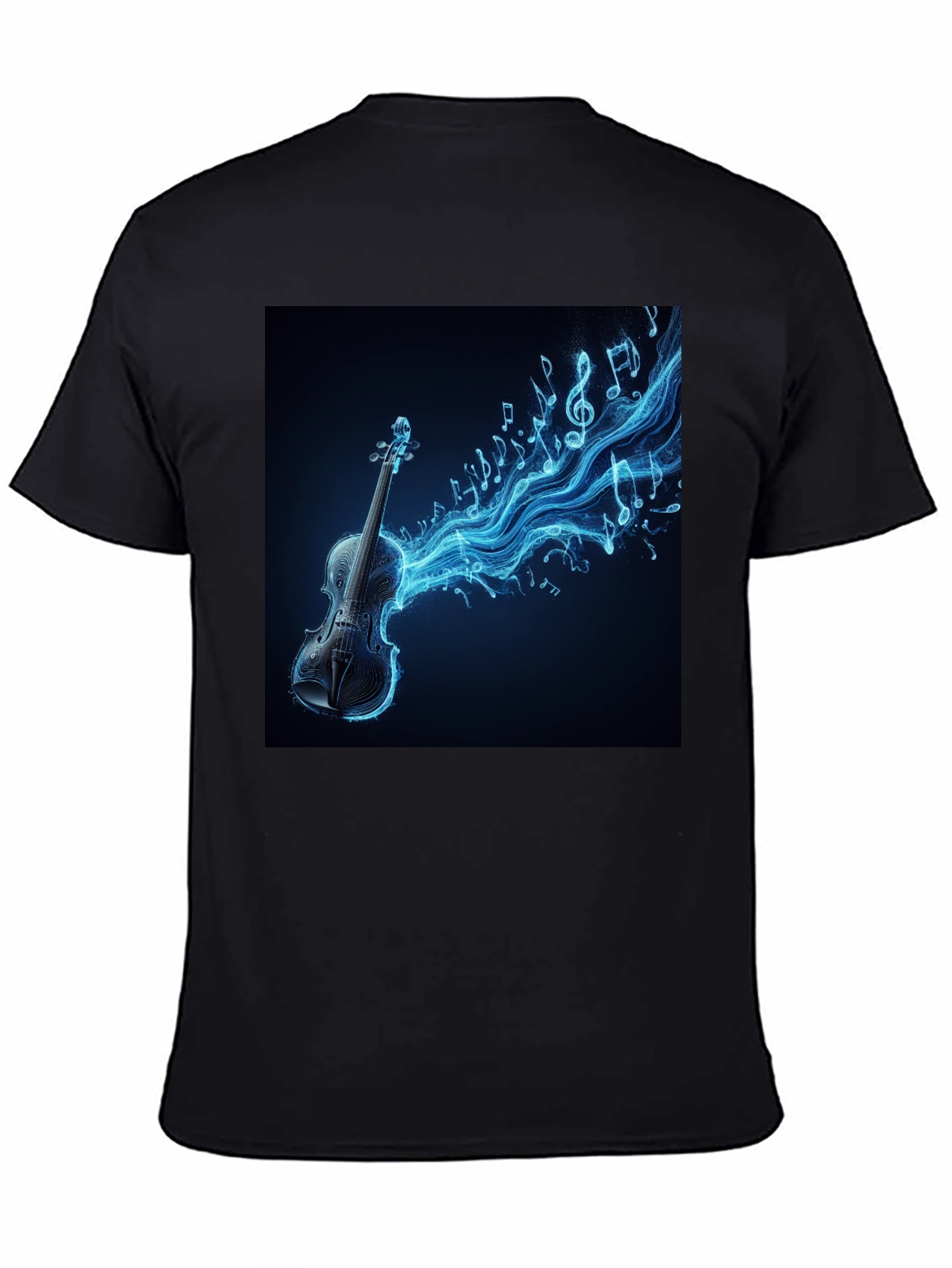Black Electric Violin Music T-Shirt - Black view 4