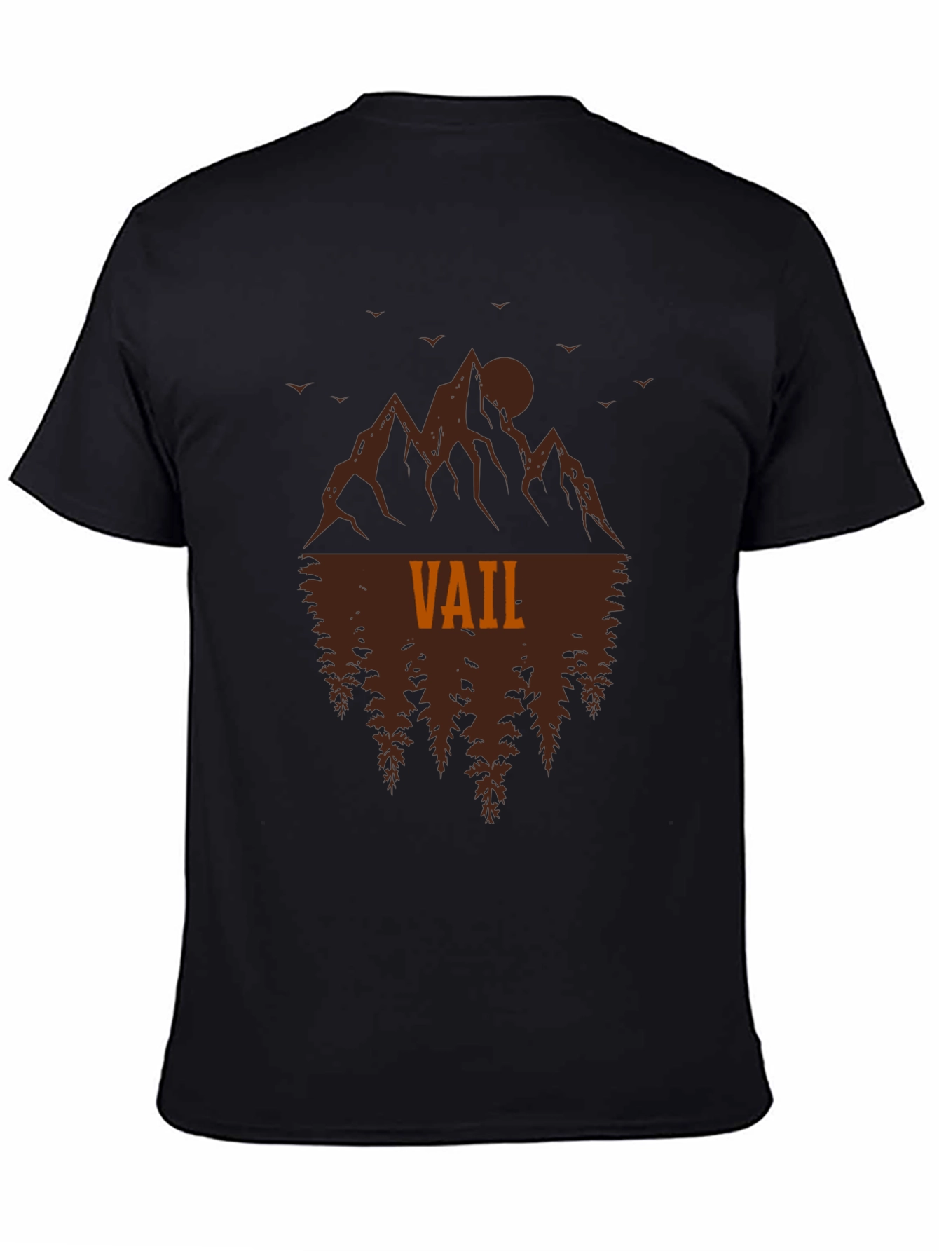 Black Vail Mountain Graphic Tee - Nature Inspired Black T-Shirt view 4