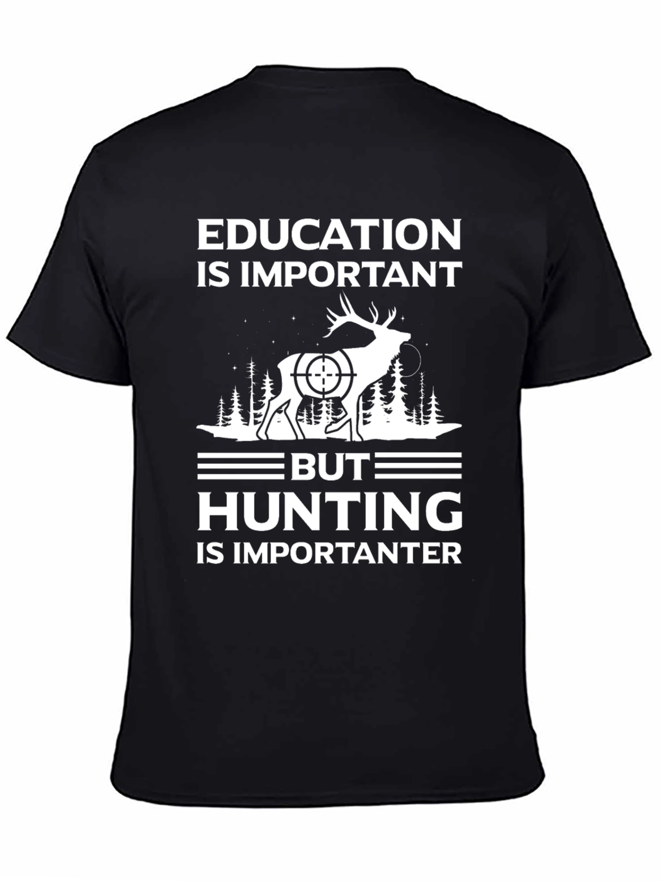 Black Education Important, Hunting Importanter T-Shirt view 4