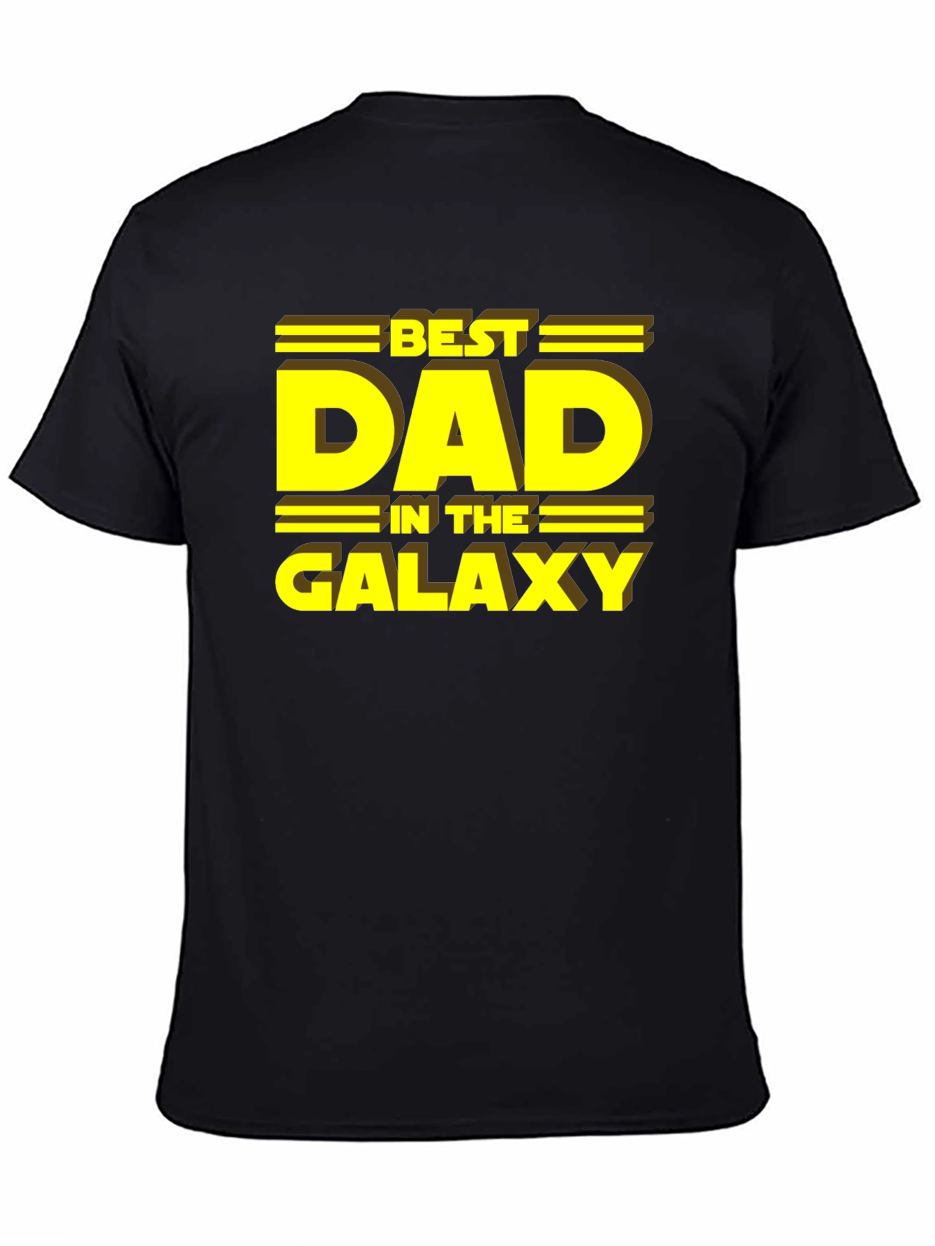 Black Best Dad in the Galaxy T-Shirt view 4