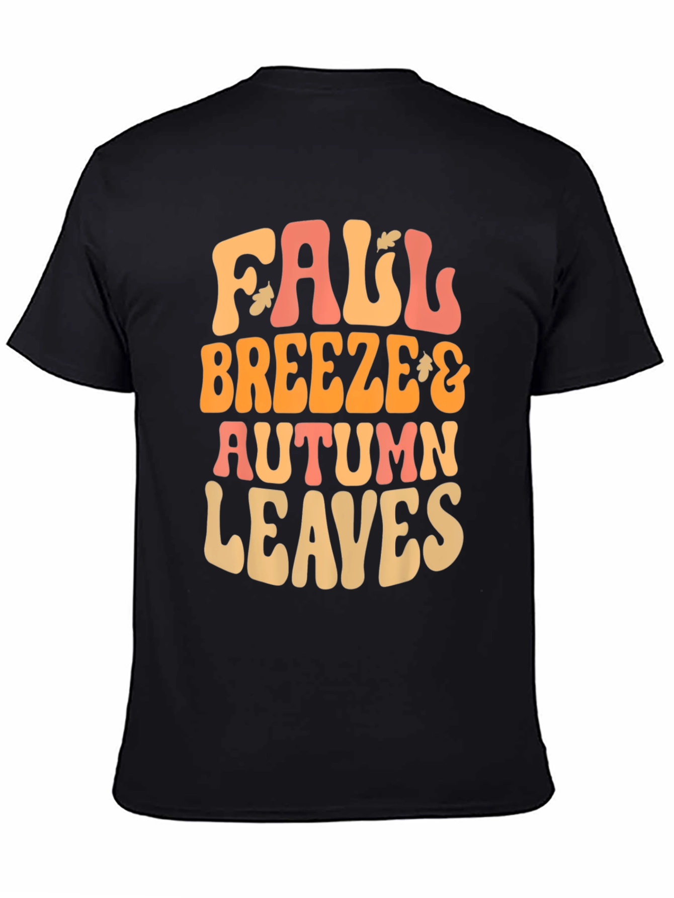 Black Fall Breeze Autumn Leaves Graphic Tee view 4