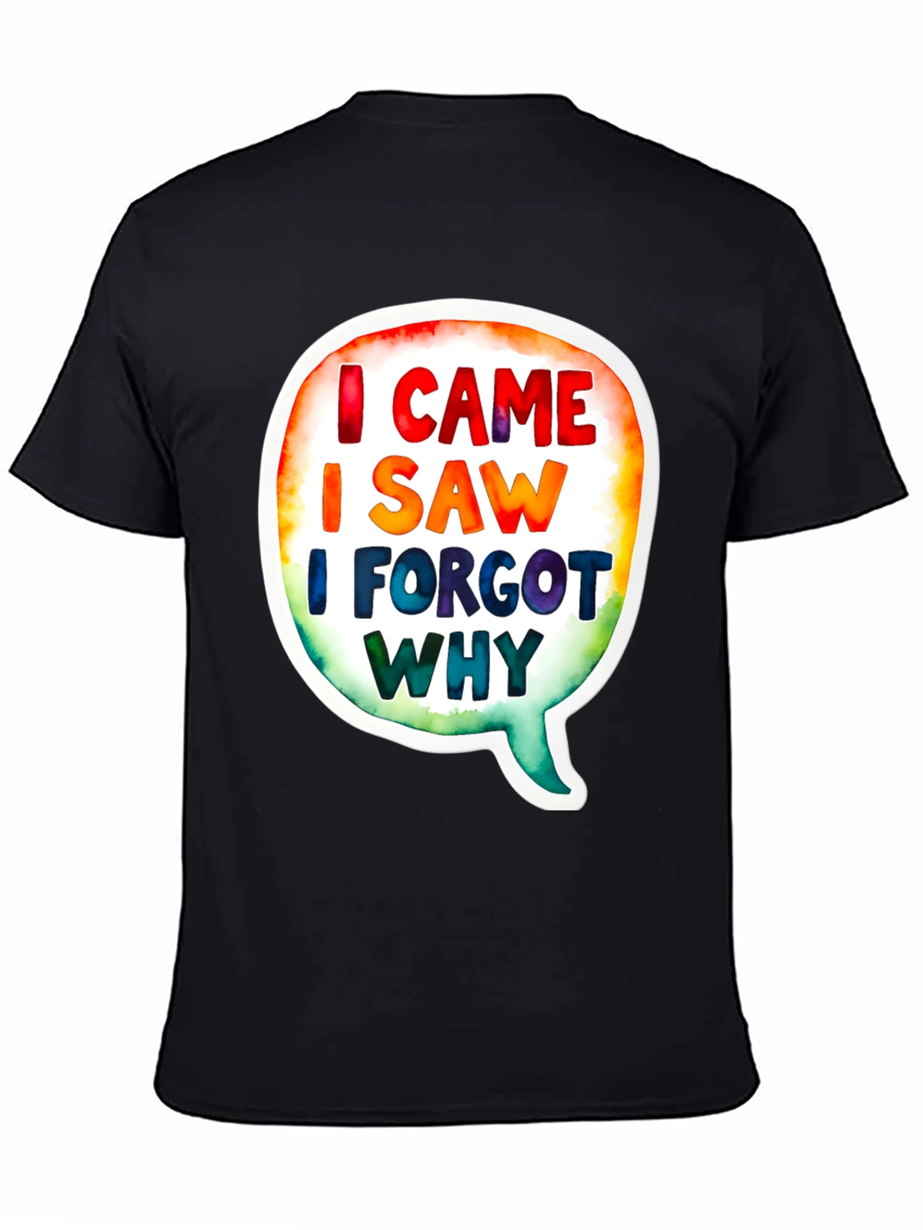 Black Funny 'I Came, I Saw' Men's Black T-Shirt view 4