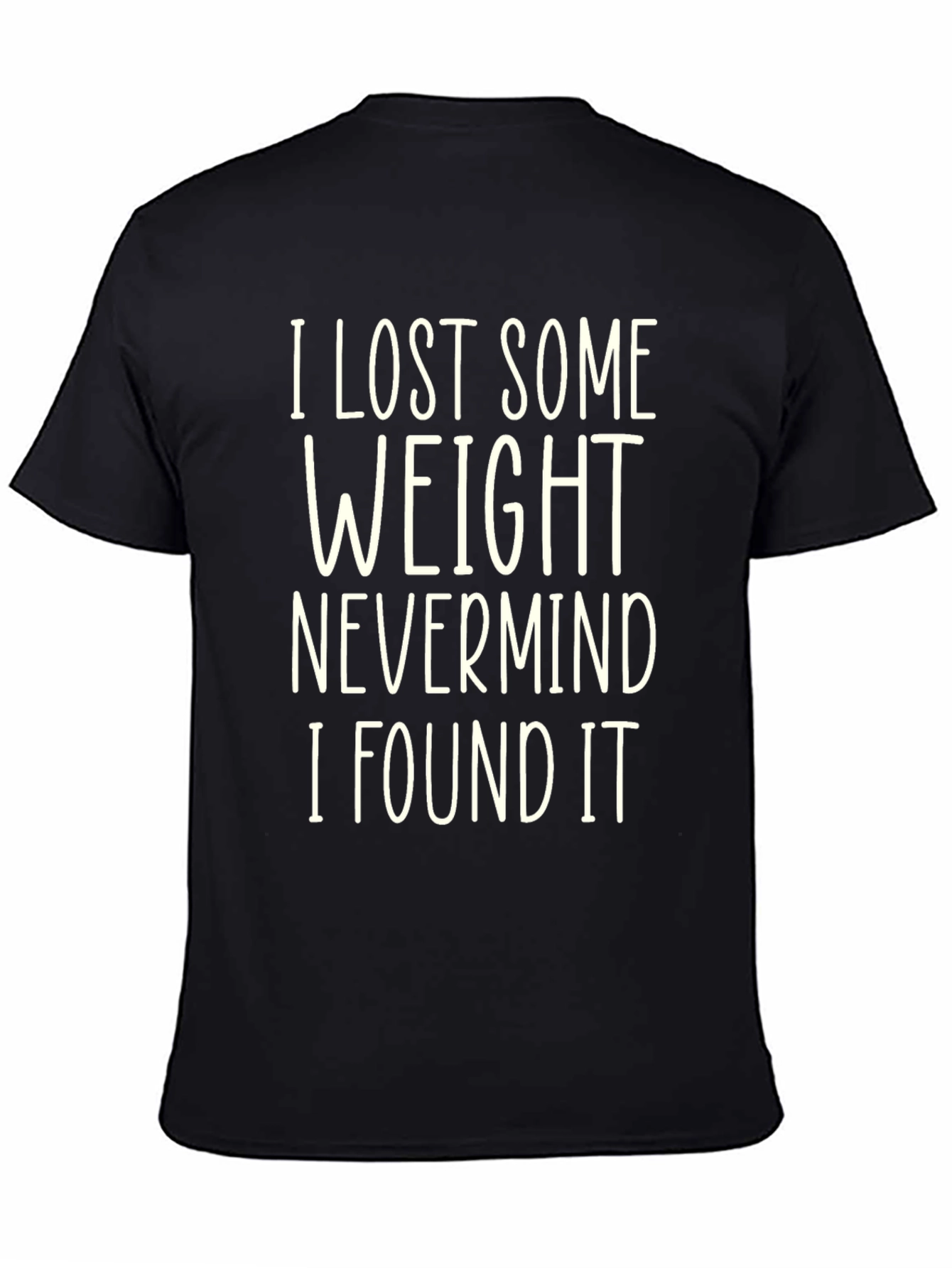 Black Funny Weight Loss Humor Black T-Shirt view 4