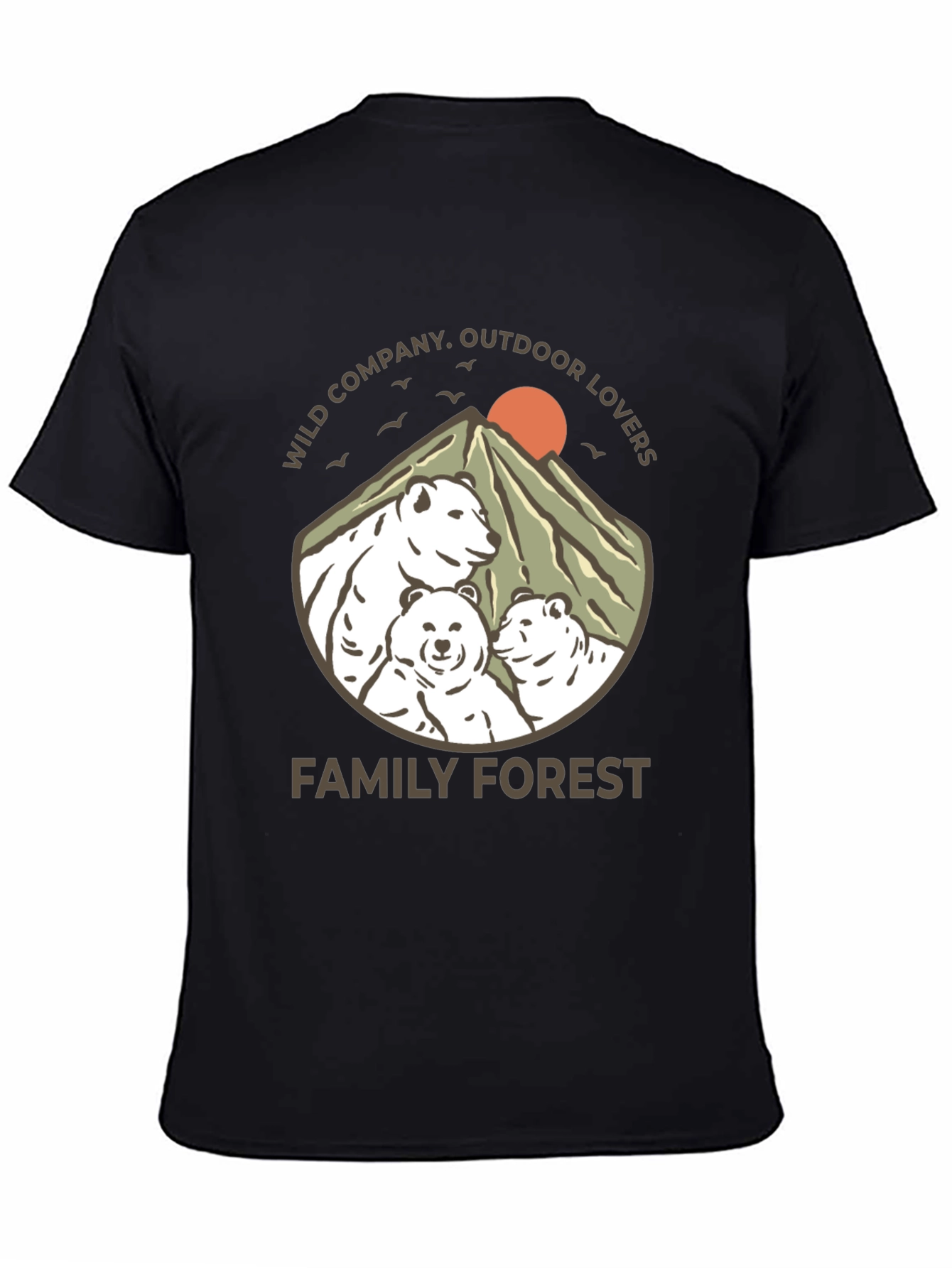 Black Family Forest Bear Graphic T-Shirt view 4