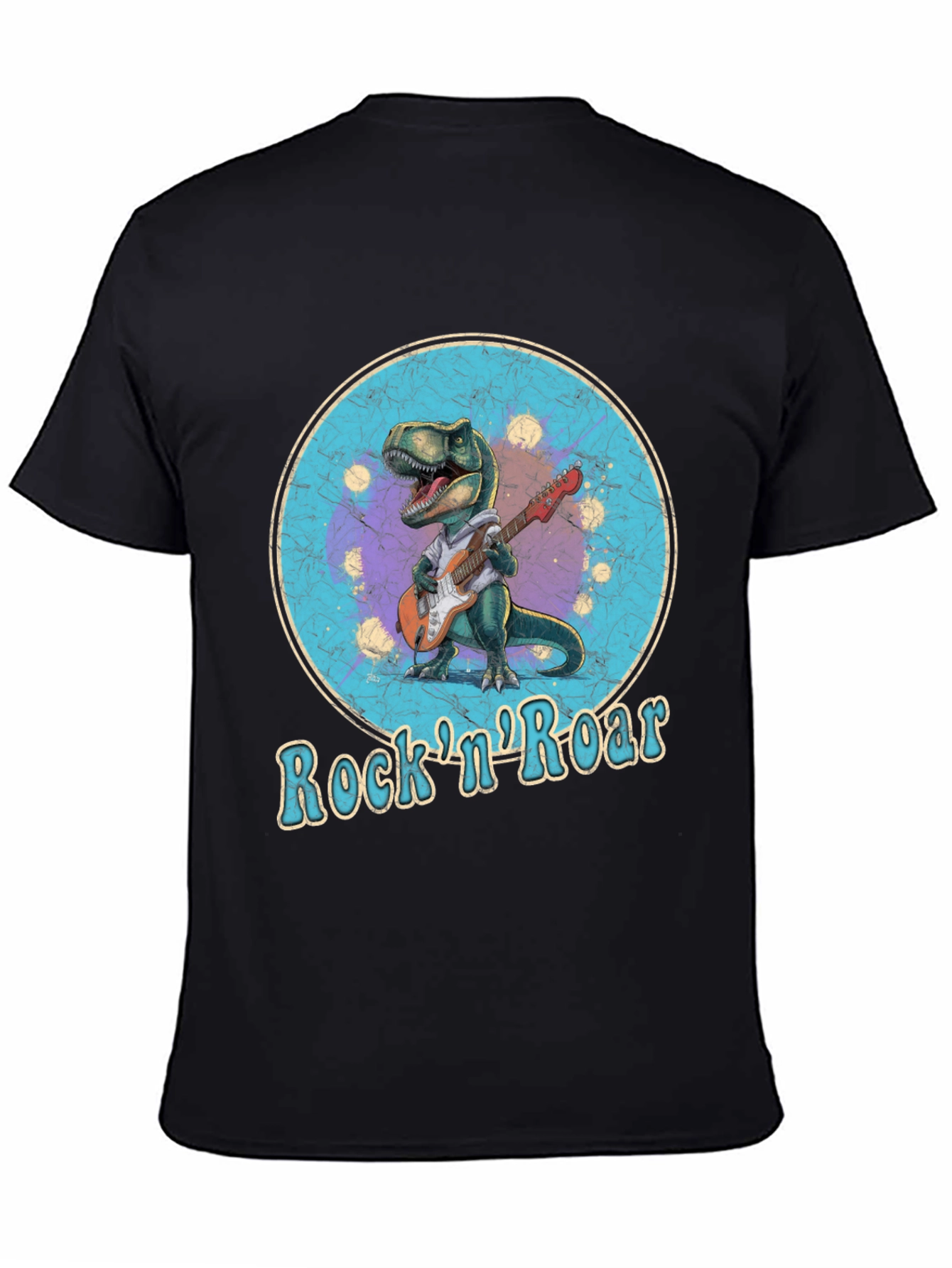 Black Rock 'n' Roar Dinosaur Graphic T-Shirt view 4