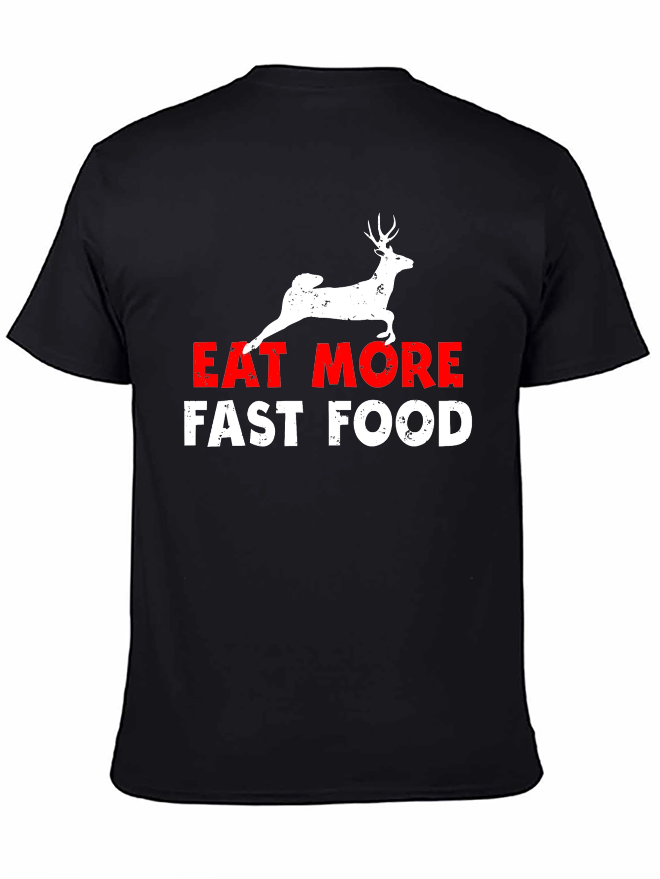 Black Eat More Fast Food Black Graphic Tee view 4