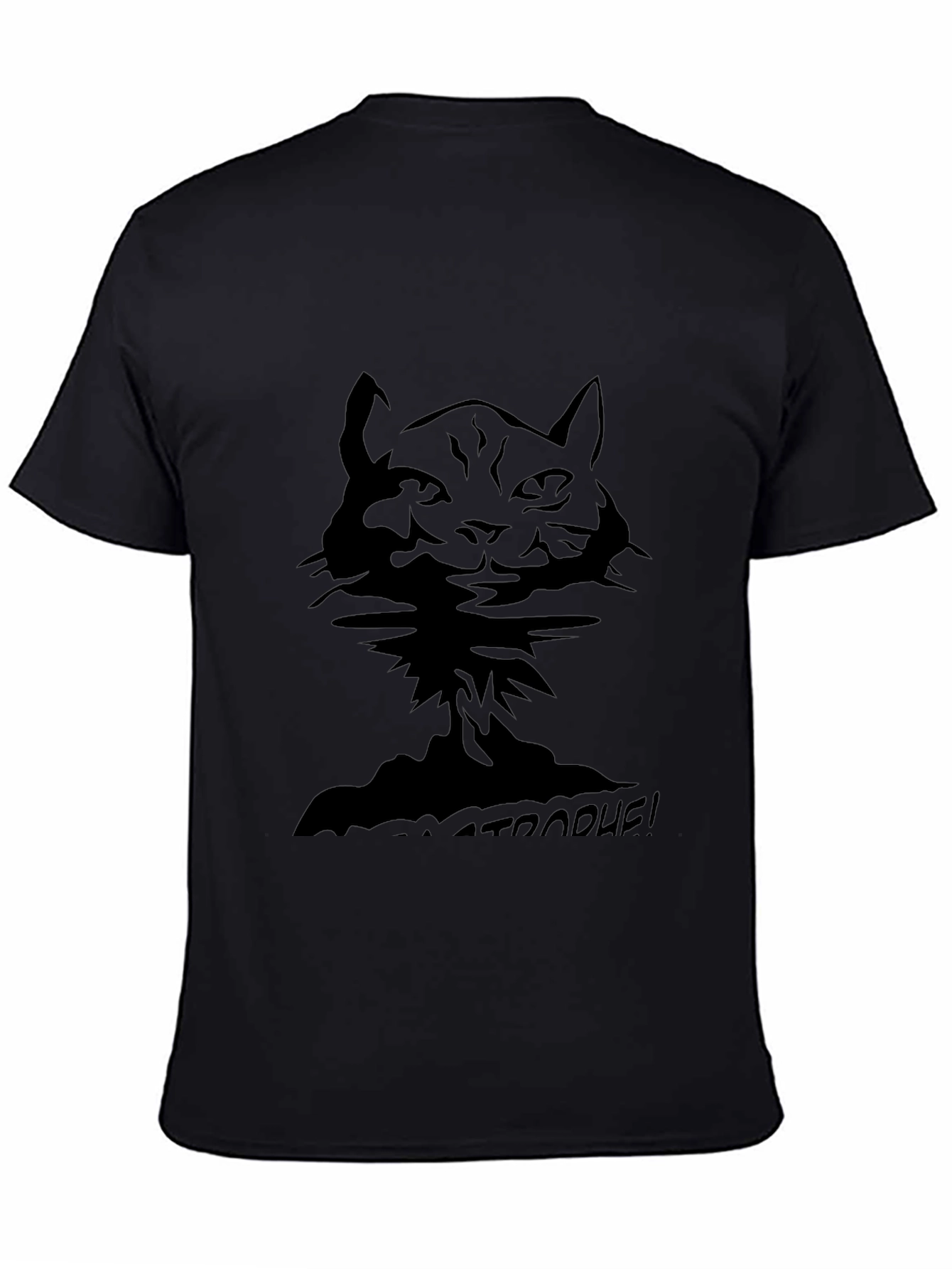 Black Cat-astrophe! Black Graphic Tee view 4
