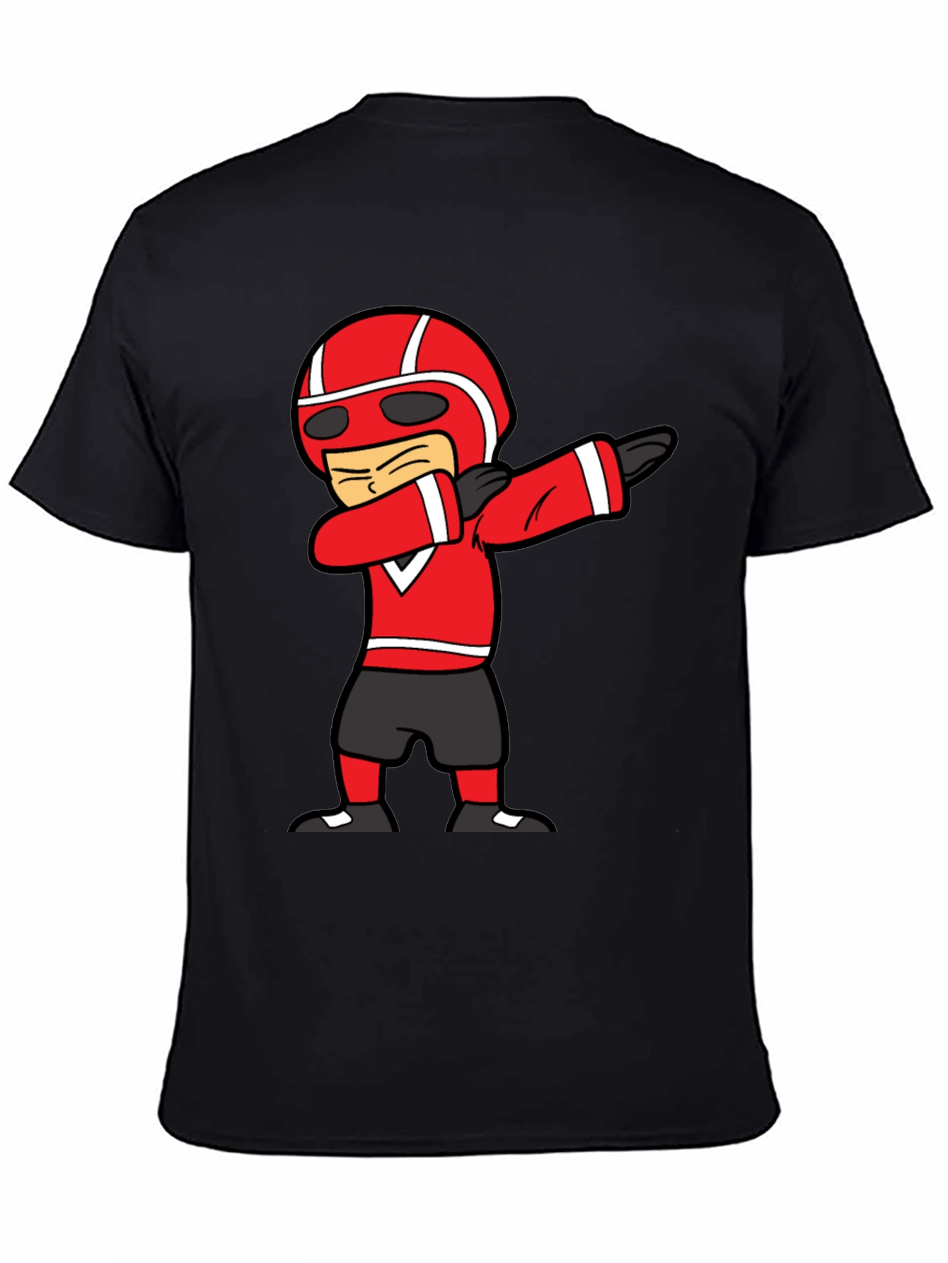 Black Dabbing Cartoon Racer Black T-Shirt view 4