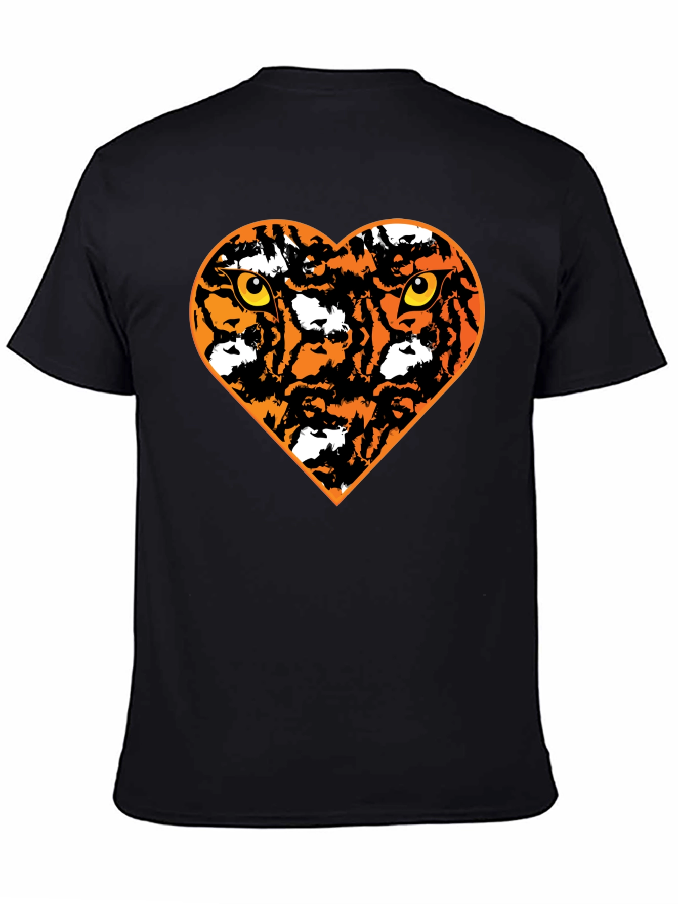 Black Tiger Heart Graphic T-Shirt - Black view 4