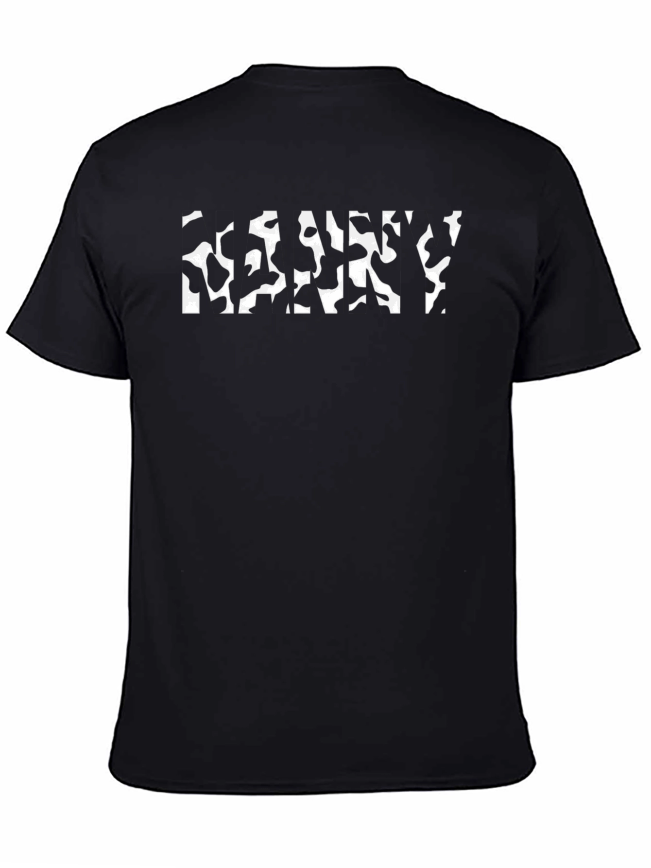 Black Cow Print Graphic Tee - Unisex Black T-Shirt view 4