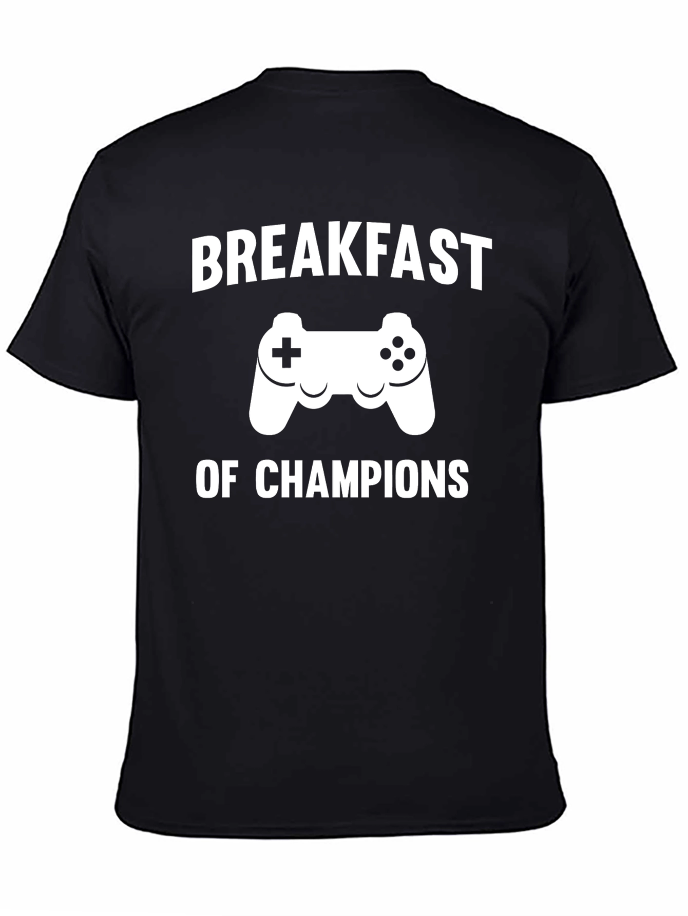 Black Breakfast of Champions Gaming T-Shirt view 4
