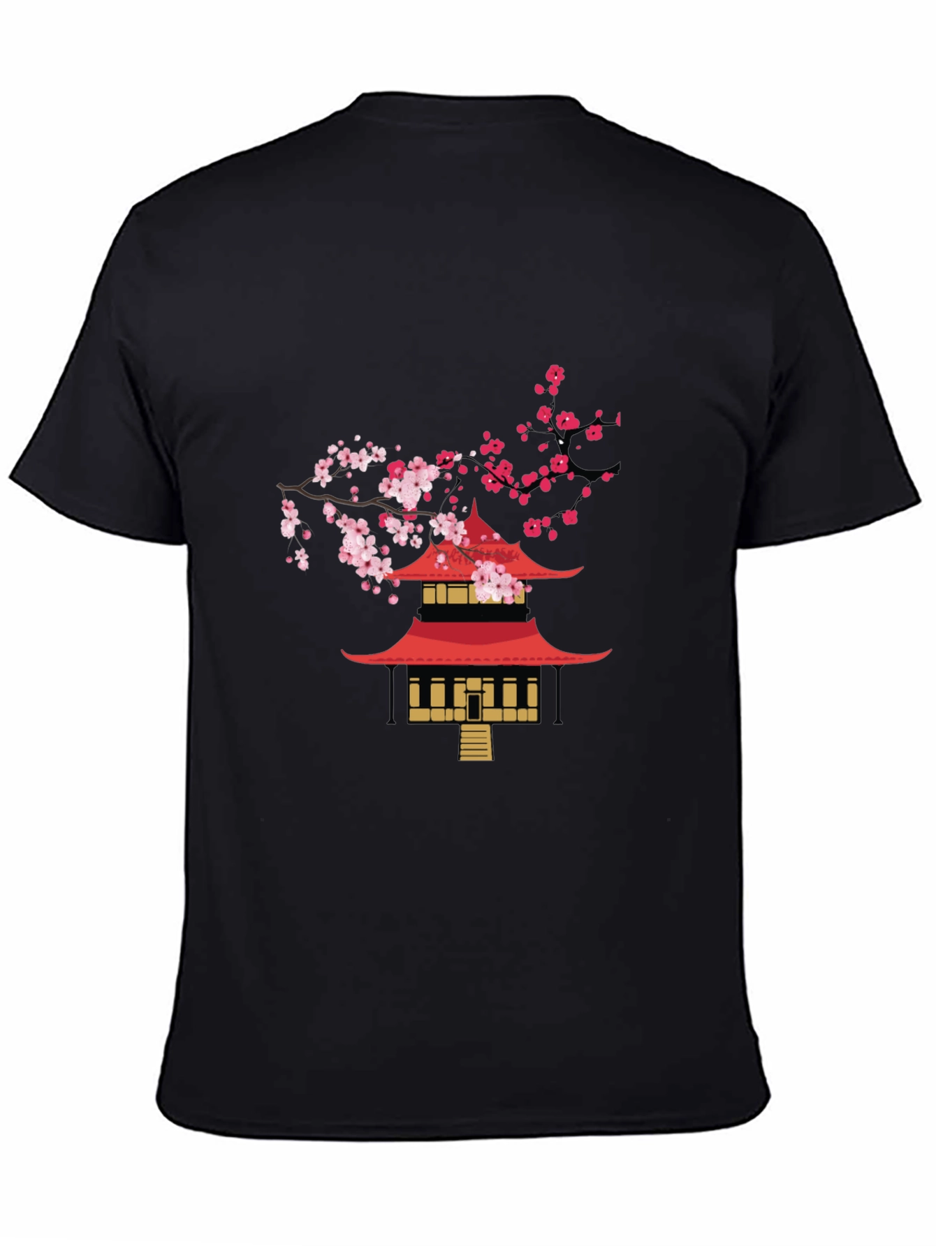 Black Pagoda Blossom Graphic T-Shirt view 4